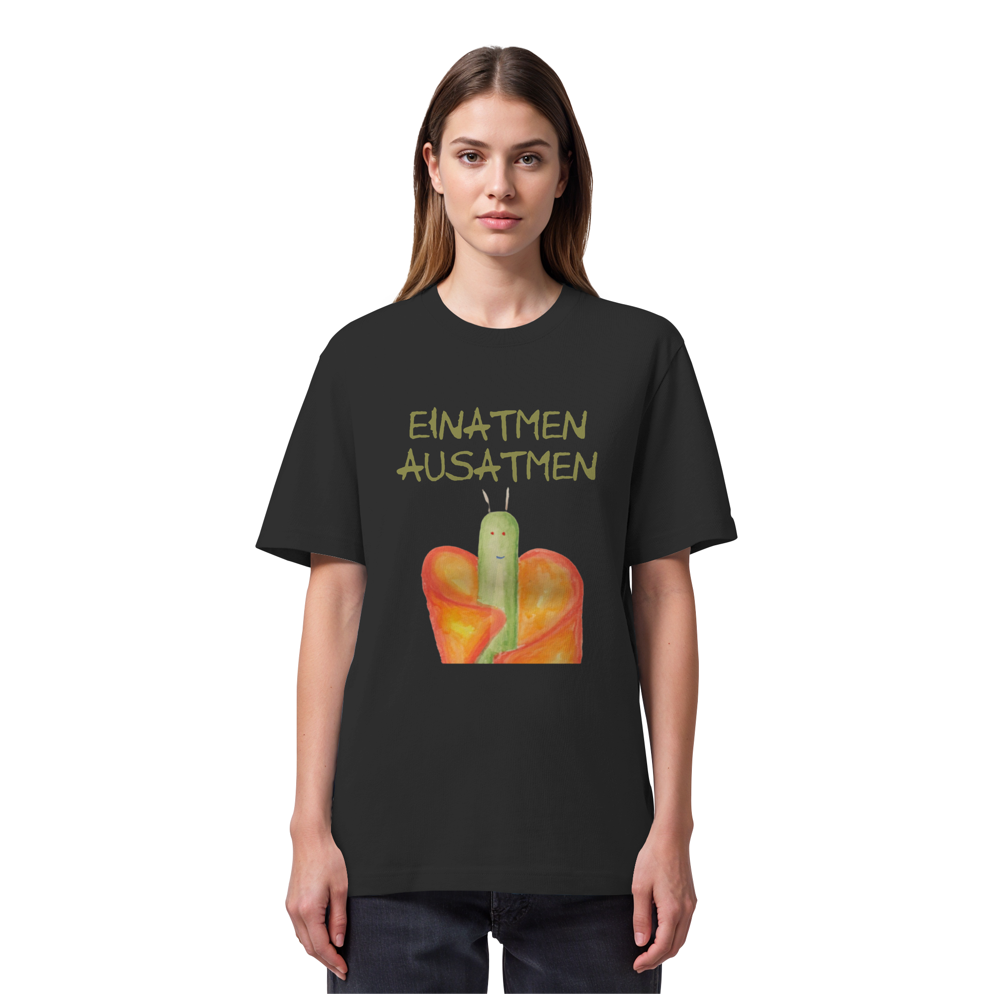 Einatmen Ausatmen "Schmetterline Jona Edition" - Organic Heavy T-Shirt