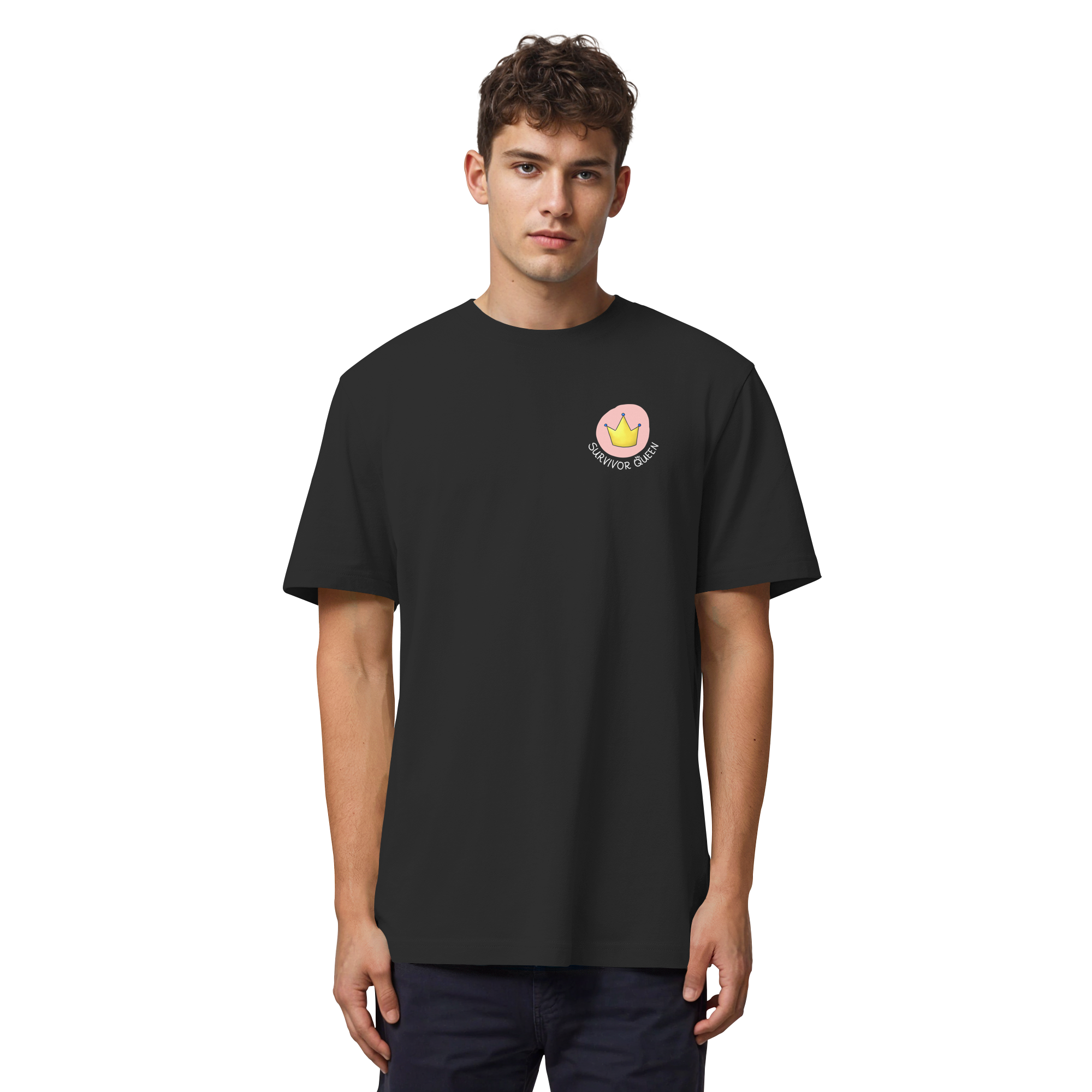 Survivor Queens Logo "Schriftzug Edition" Brustprint (dunkel) - Organic Heavy T-Shirt