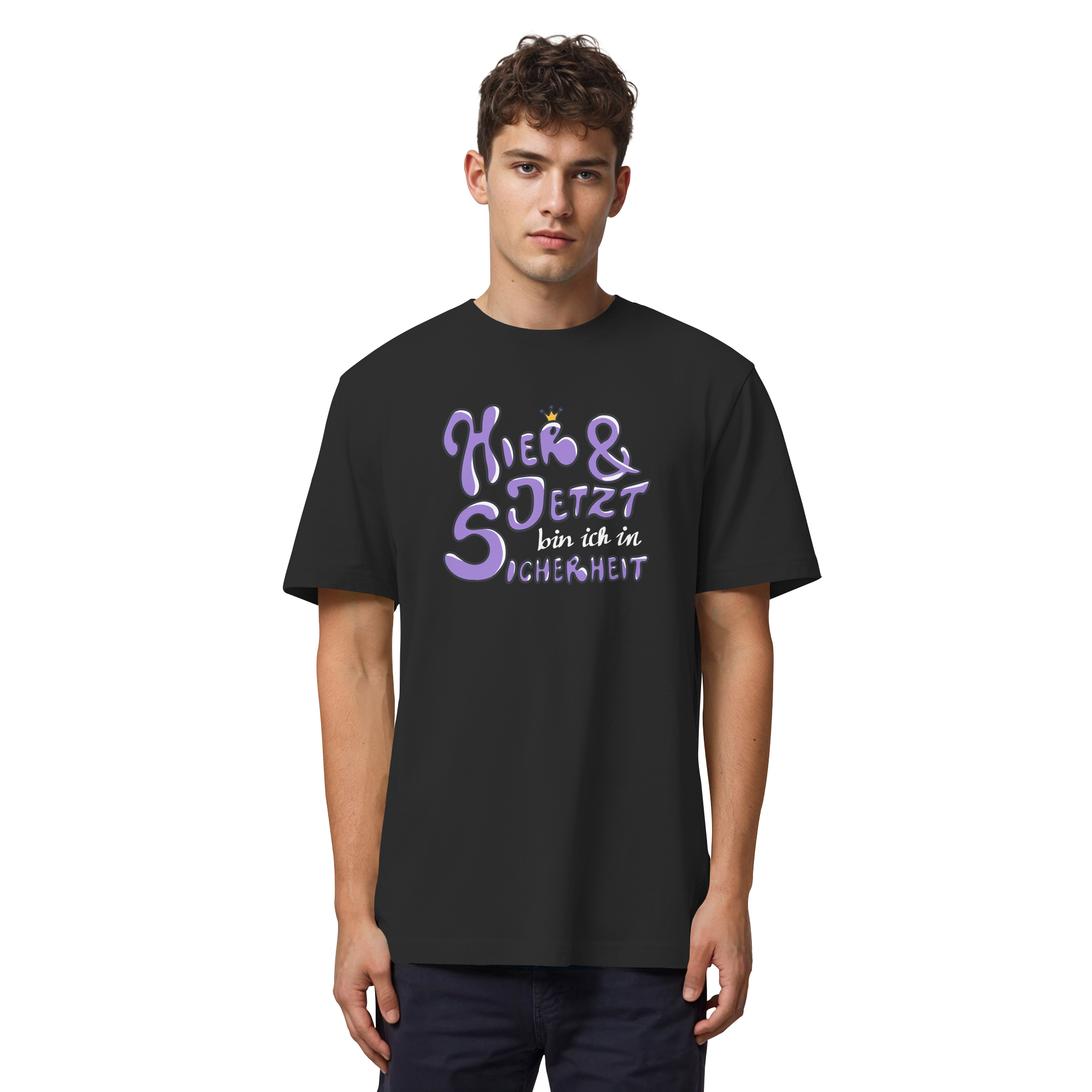 Hier und jetzt bin ich in Sicherheit "Lila Edition" - Organic Heavy T-Shirt