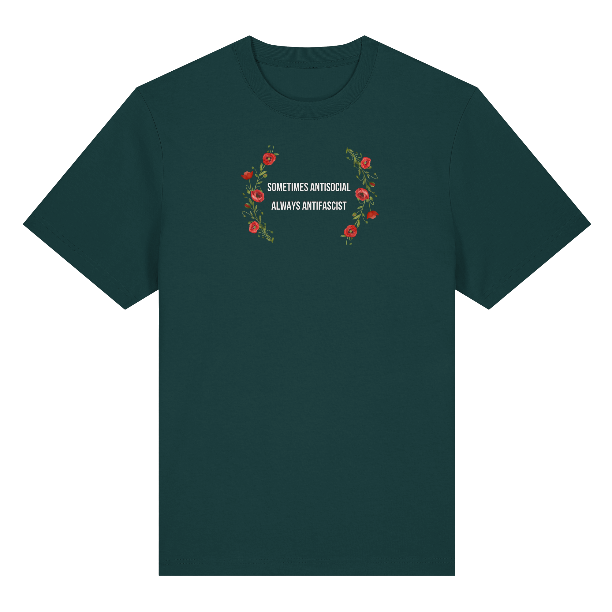 Sometimes Antisocial Always Antifascist - Organic Heavy T-Shirt