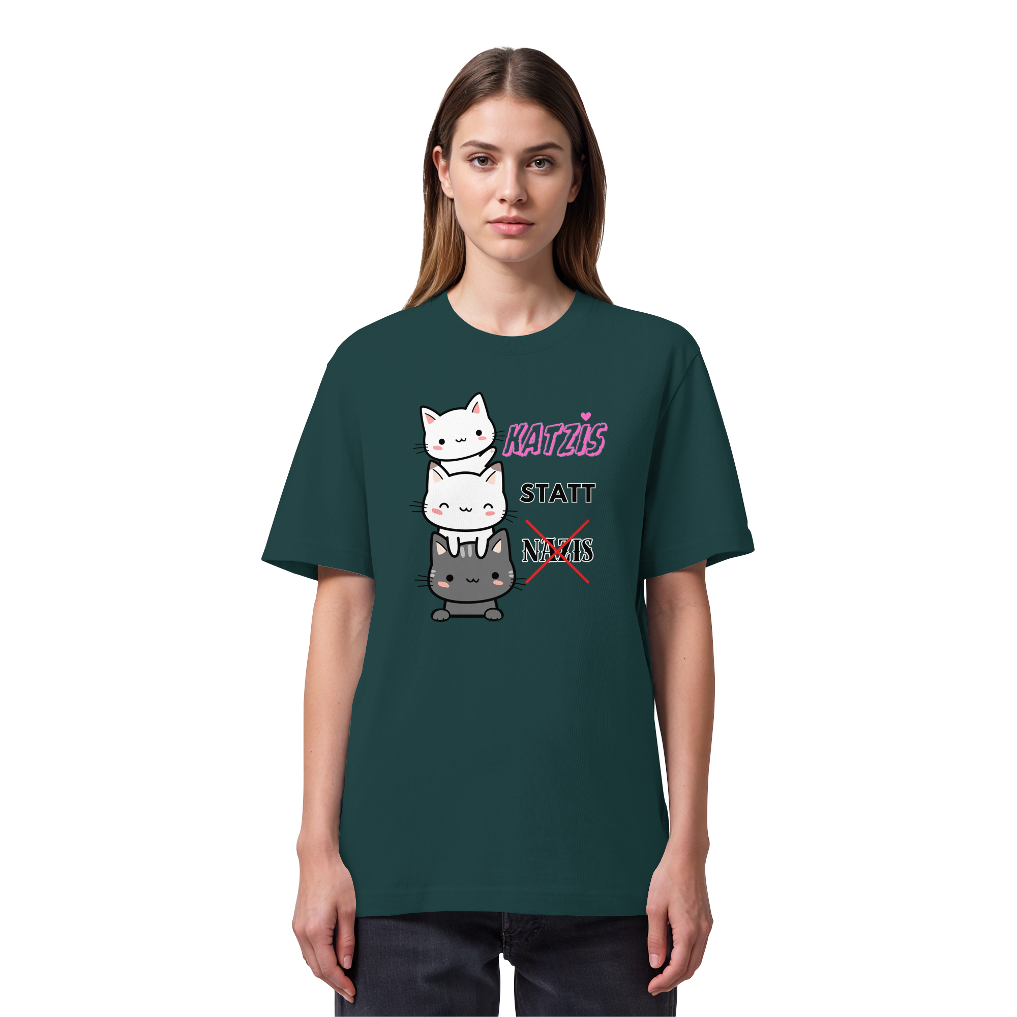Katzis statt Nazis - Organic Heavy T-Shirt