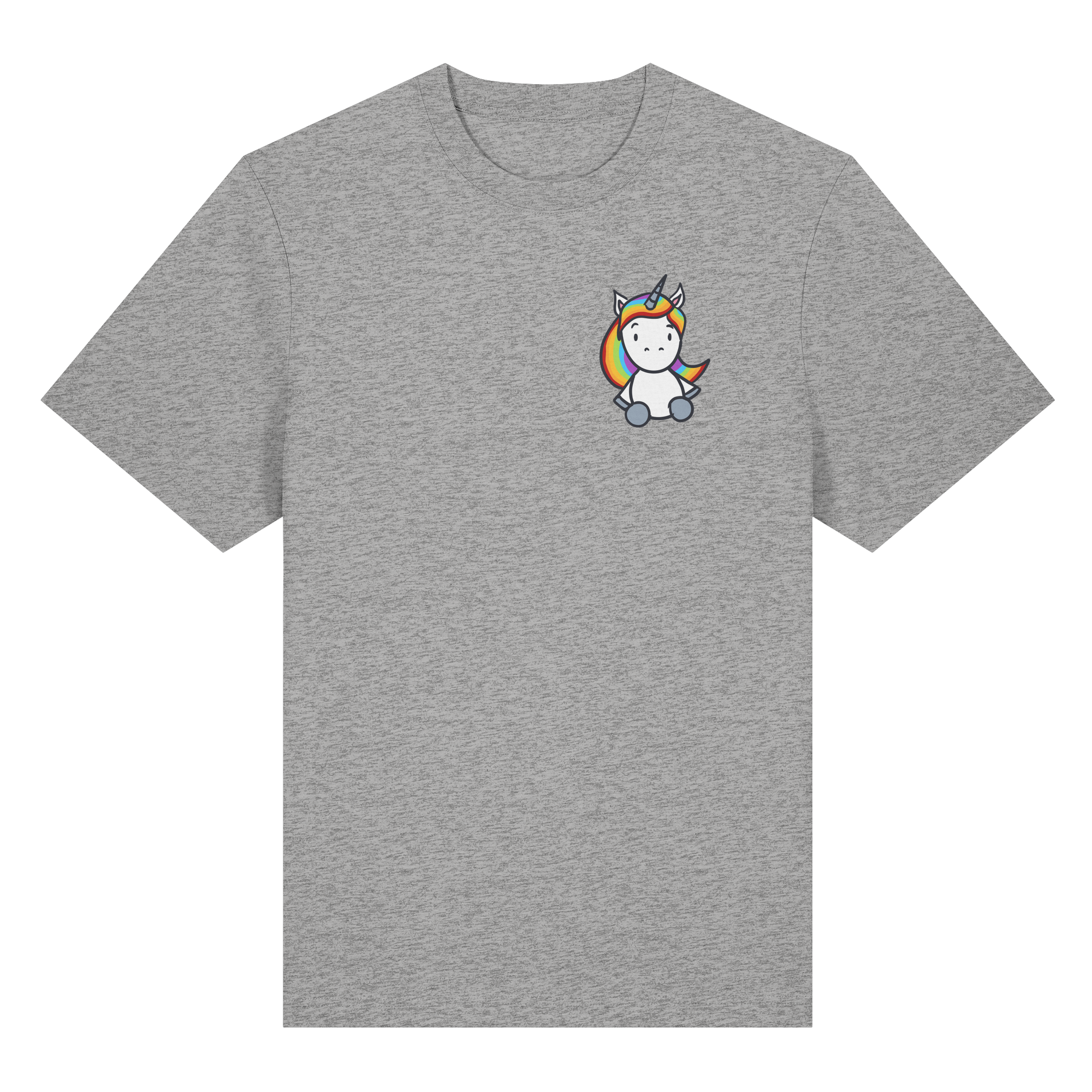 Schwarz Weiß wird Regenbogen Farben Backprint (hell) - Organic Heavy T-Shirt