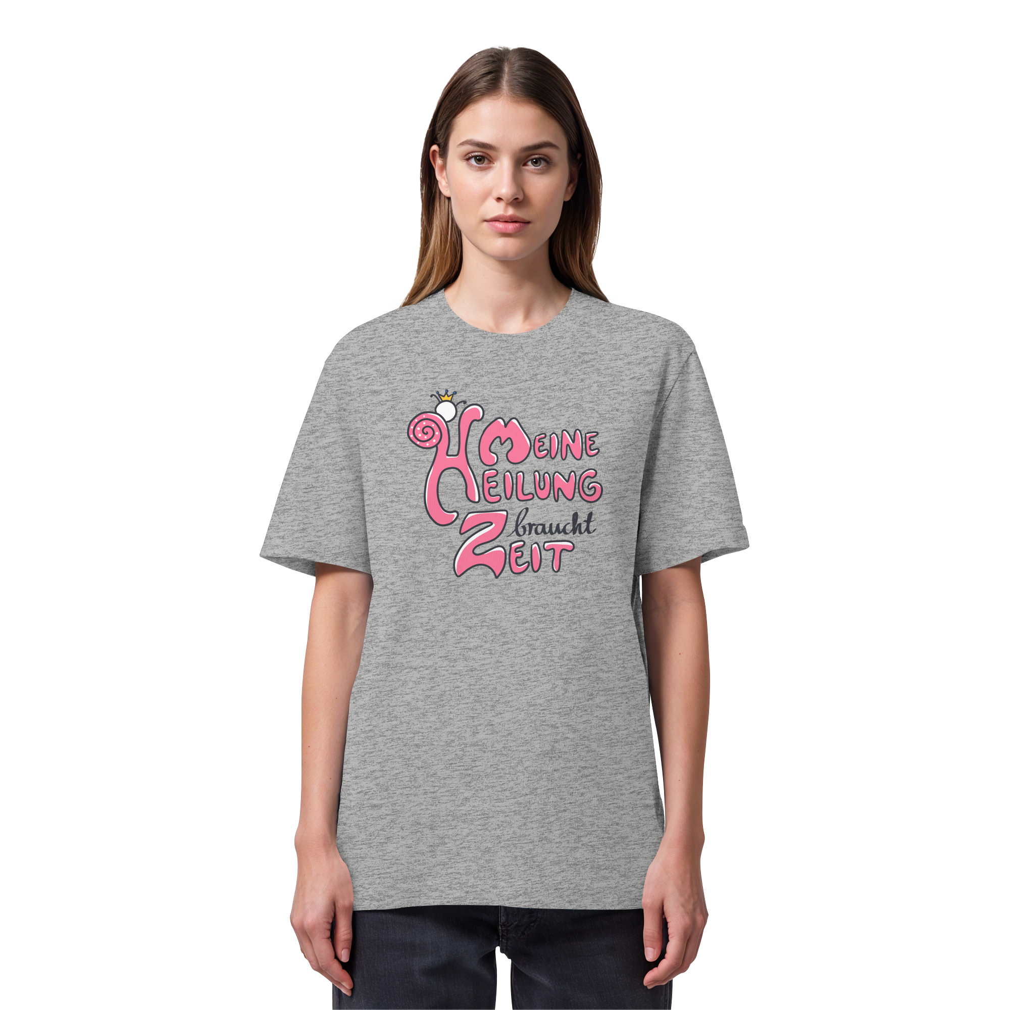 Meine Heilung braucht Zeit "Pinke Edition" - Organic Heavy T-Shirt