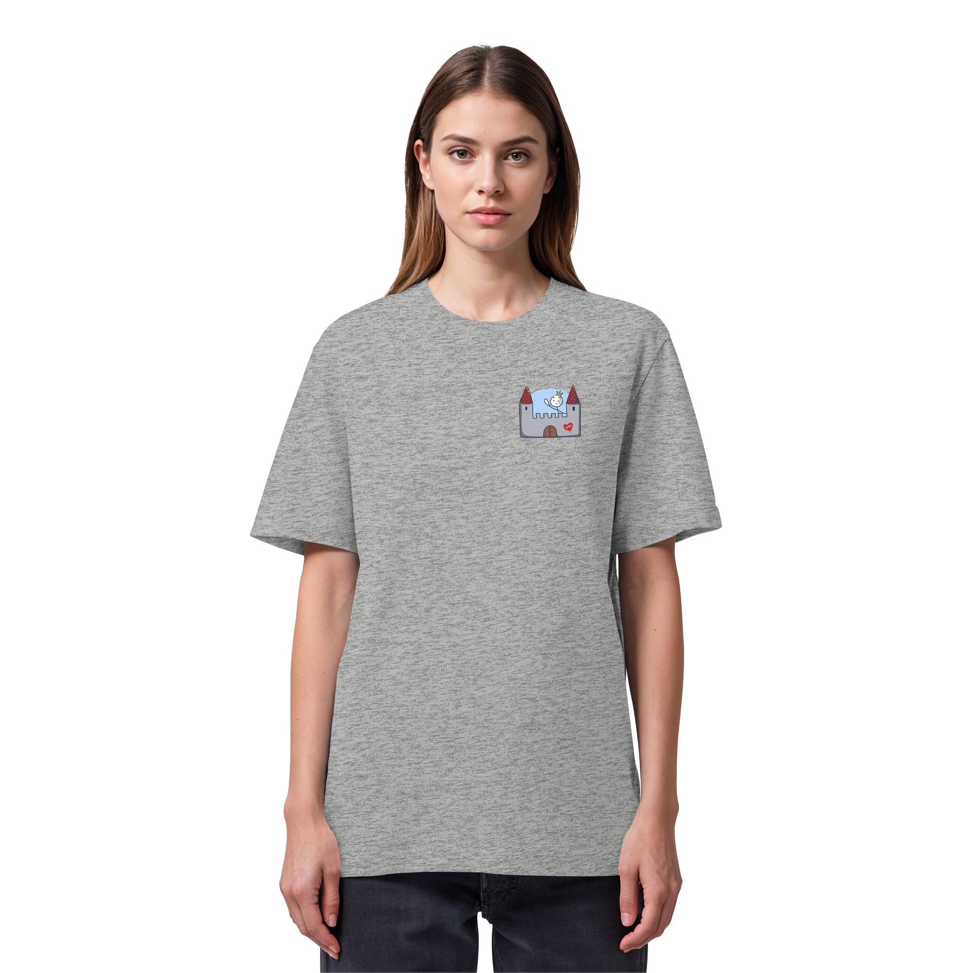 Seelenmännchen "Schloss Edition" Brustprint (hell) - Organic Heavy T-Shirt