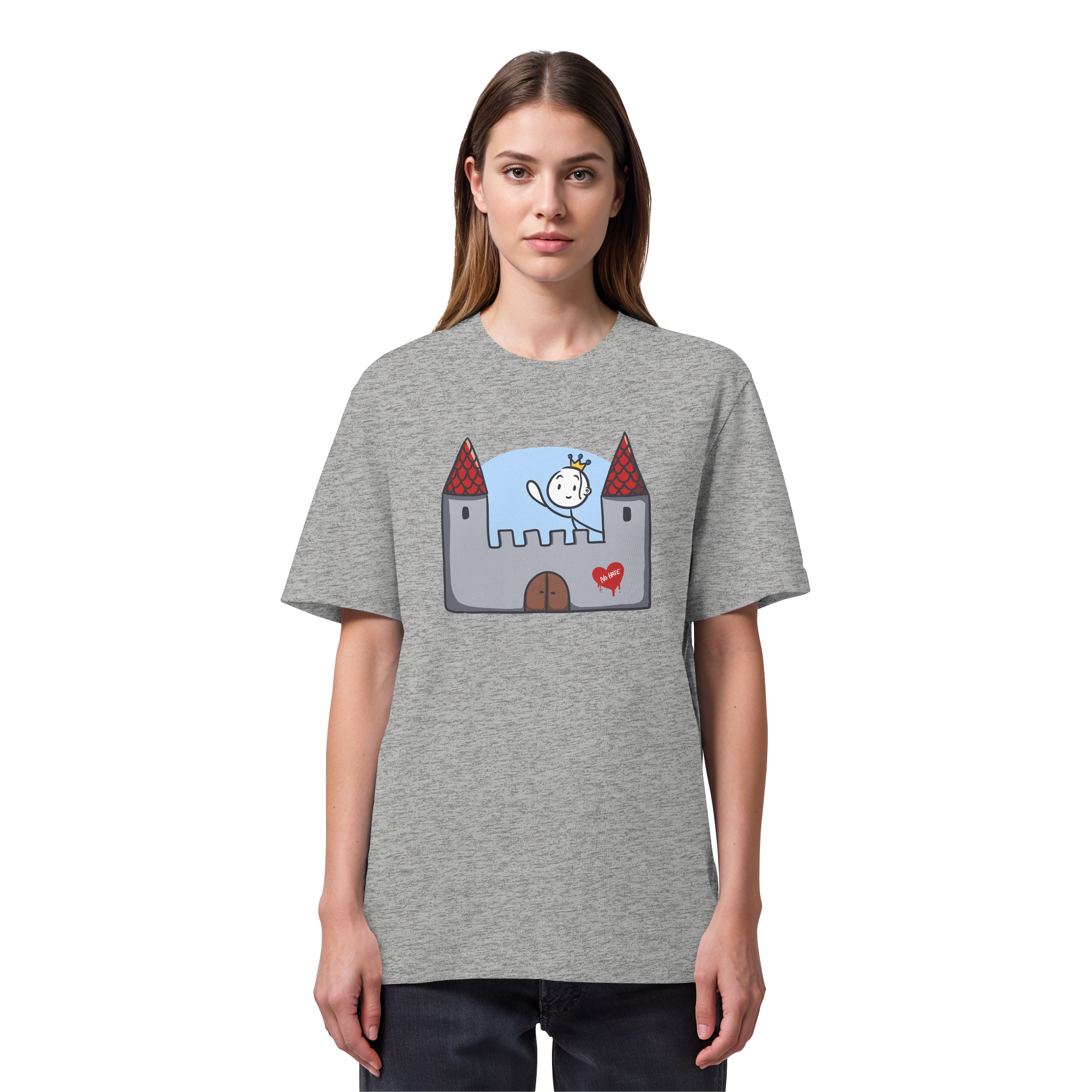 Seelenmännchen "Schloss Edition" Frontprint (hell) - Organic Heavy T-Shirt