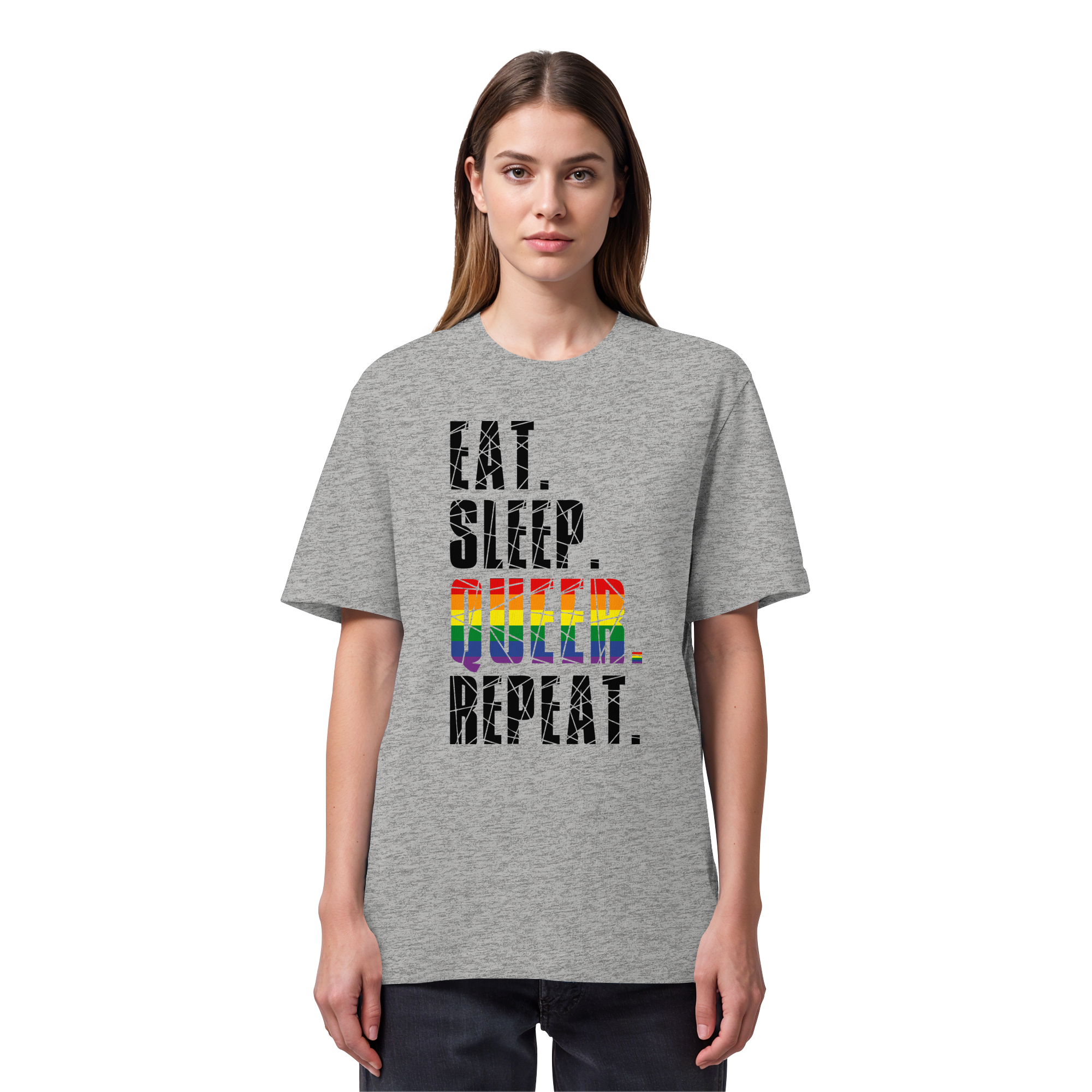EAT. SLEEP. QUEER. REPEAT. - Organic Heavy T-Shirt