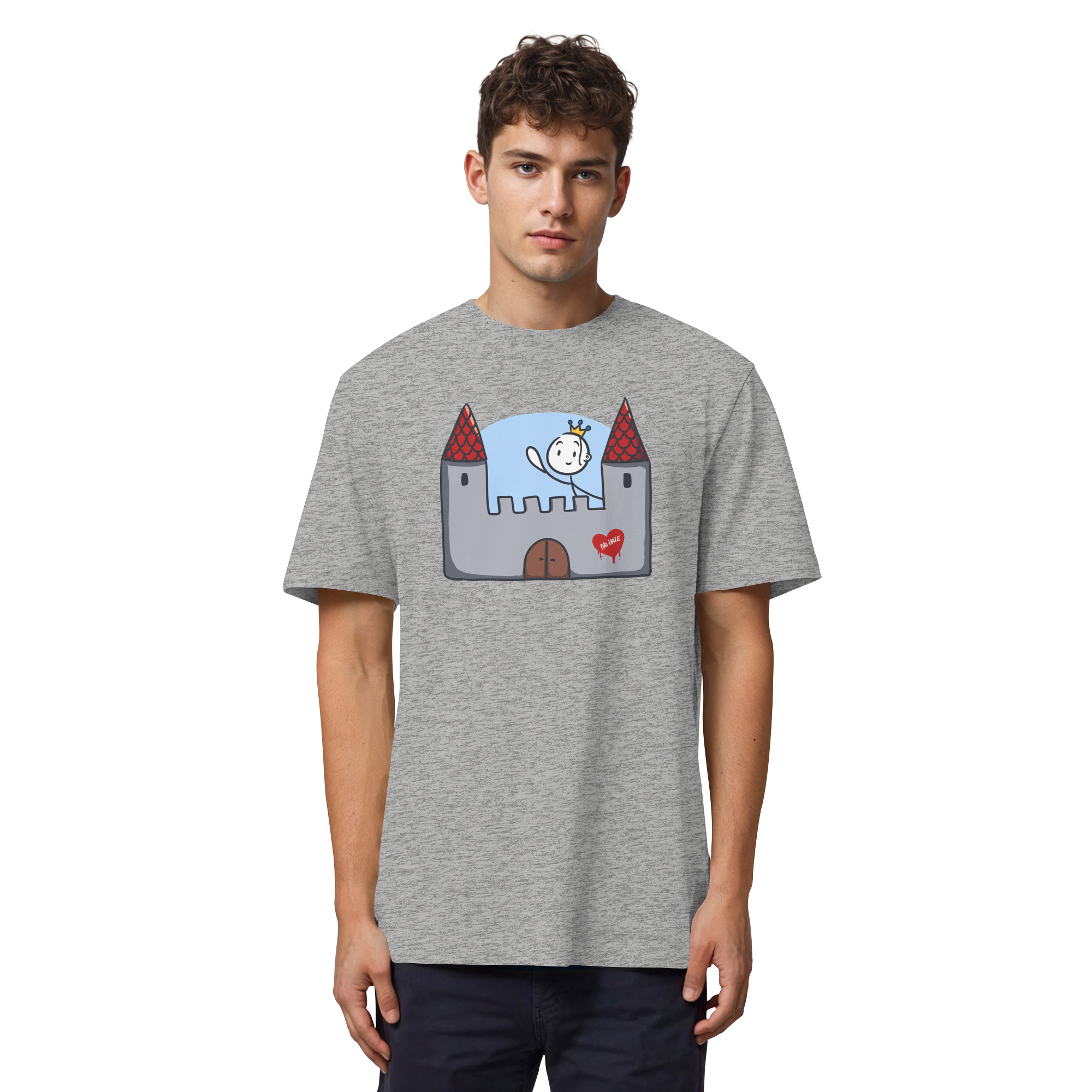 Seelenmännchen "Schloss Edition" Frontprint (hell) - Organic Heavy T-Shirt