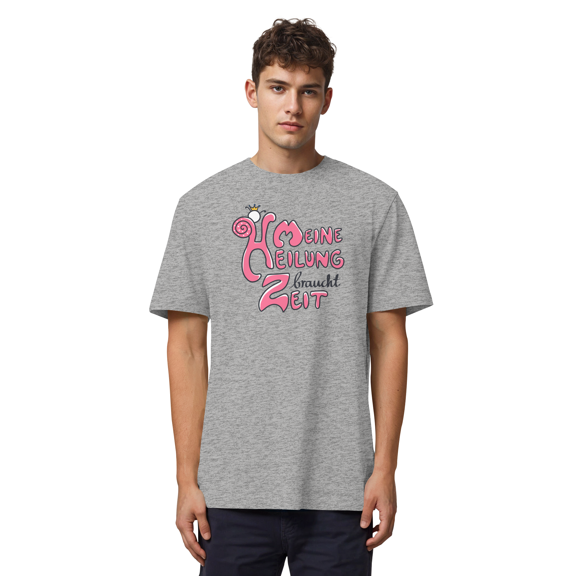 Meine Heilung braucht Zeit "Pinke Edition" - Organic Heavy T-Shirt