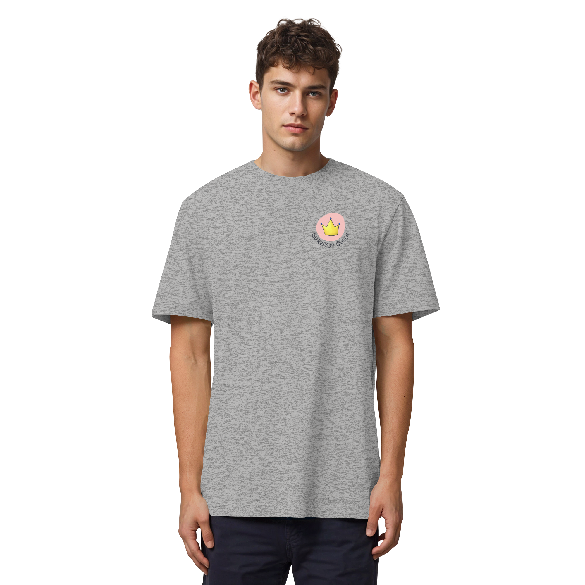 Survivor Queens Logo "Schriftzug Edition" Brustprint (hell) - Organic Heavy T-Shirt