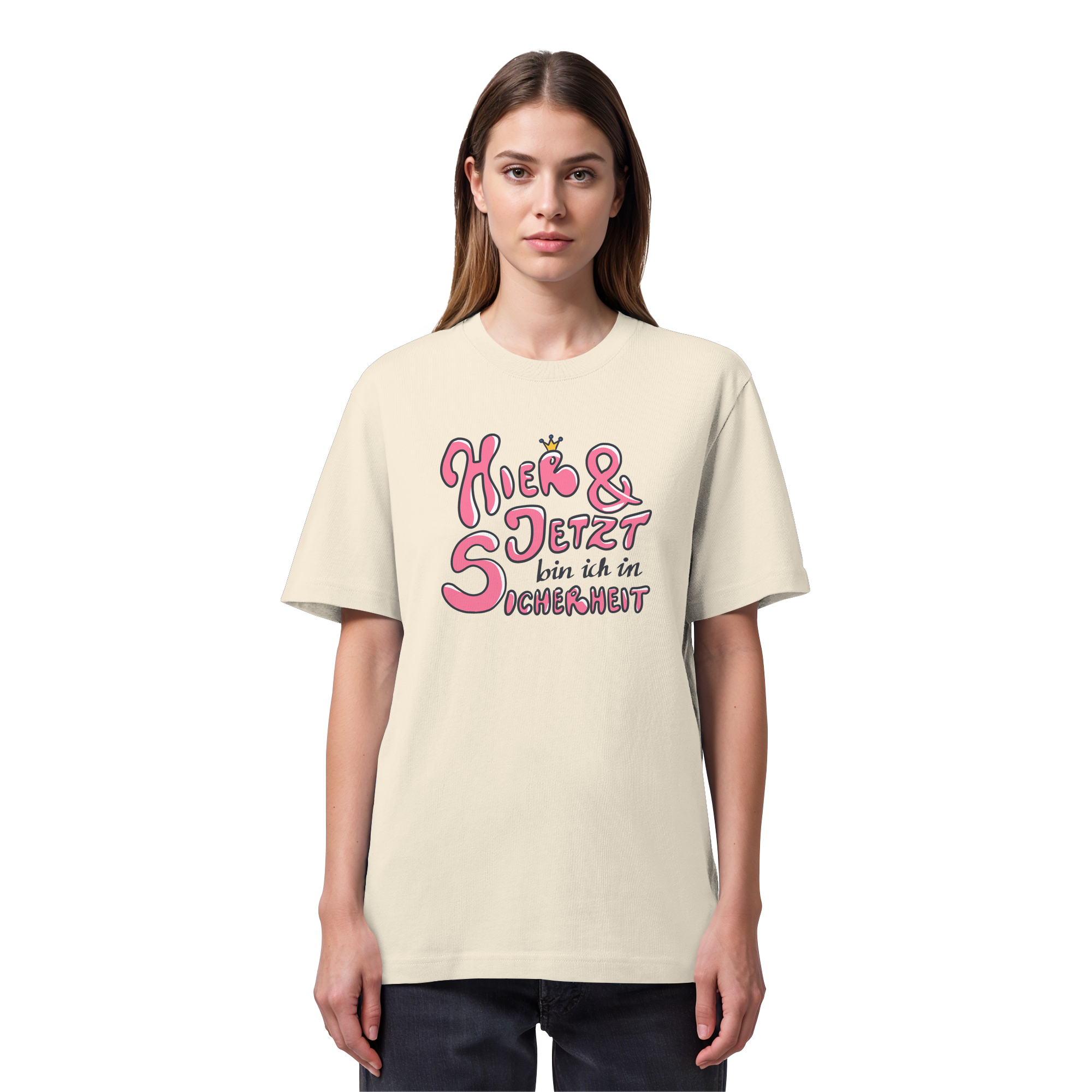 Hier und jetzt bin ich in Sicherheit "Pinke Edition" - Organic Heavy T-Shirt