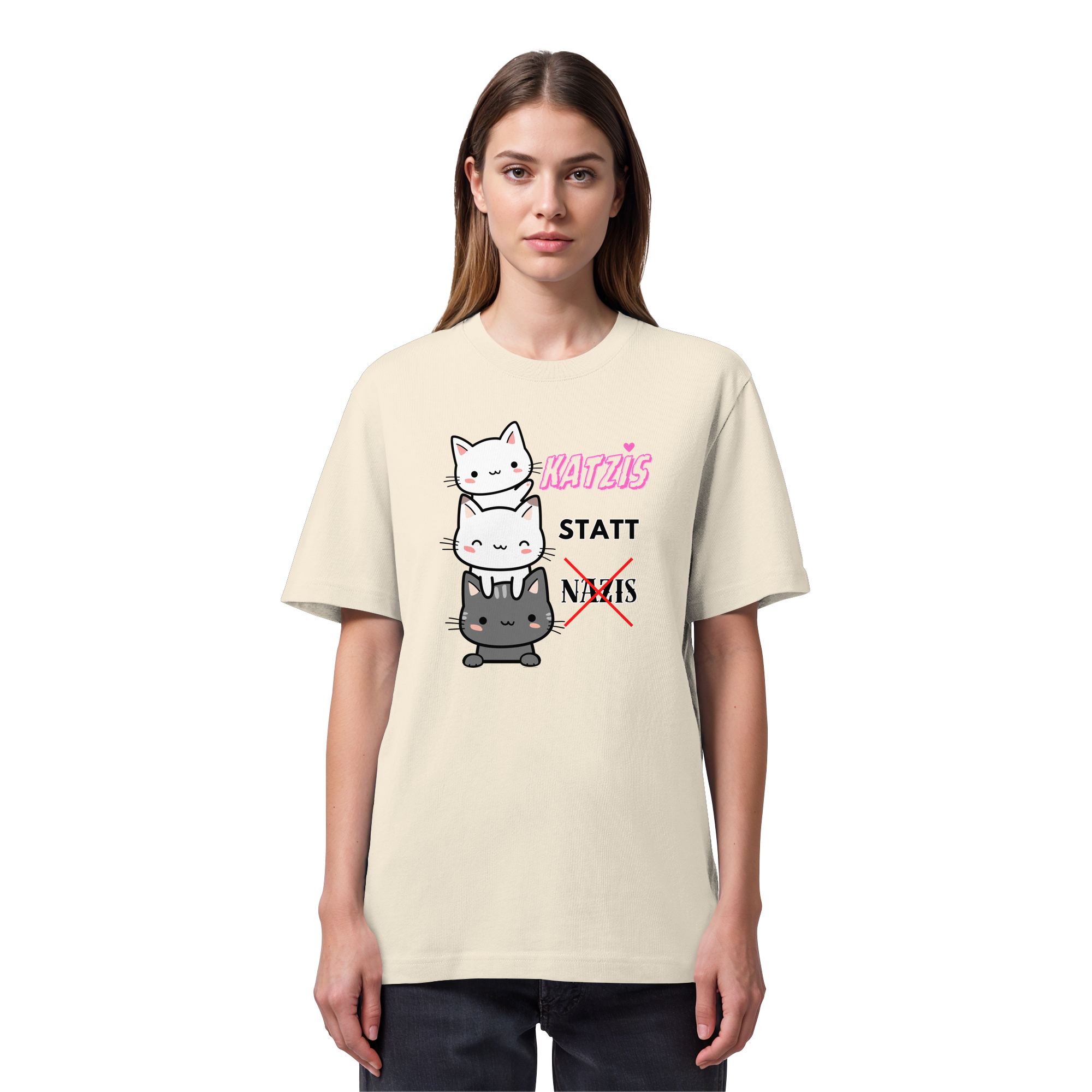 Katzis statt Nazis - Organic Heavy T-Shirt
