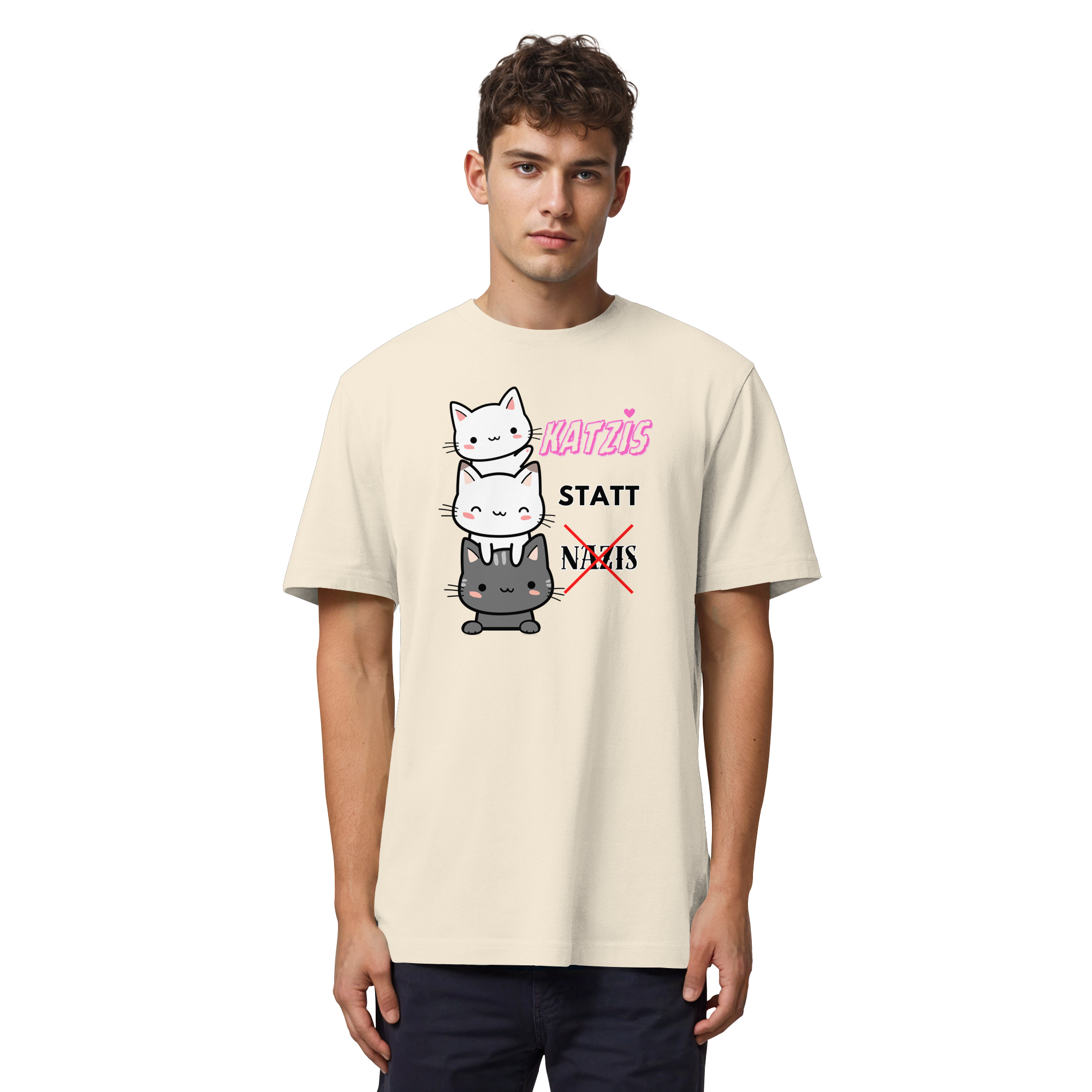 Katzis statt Nazis - Organic Heavy T-Shirt