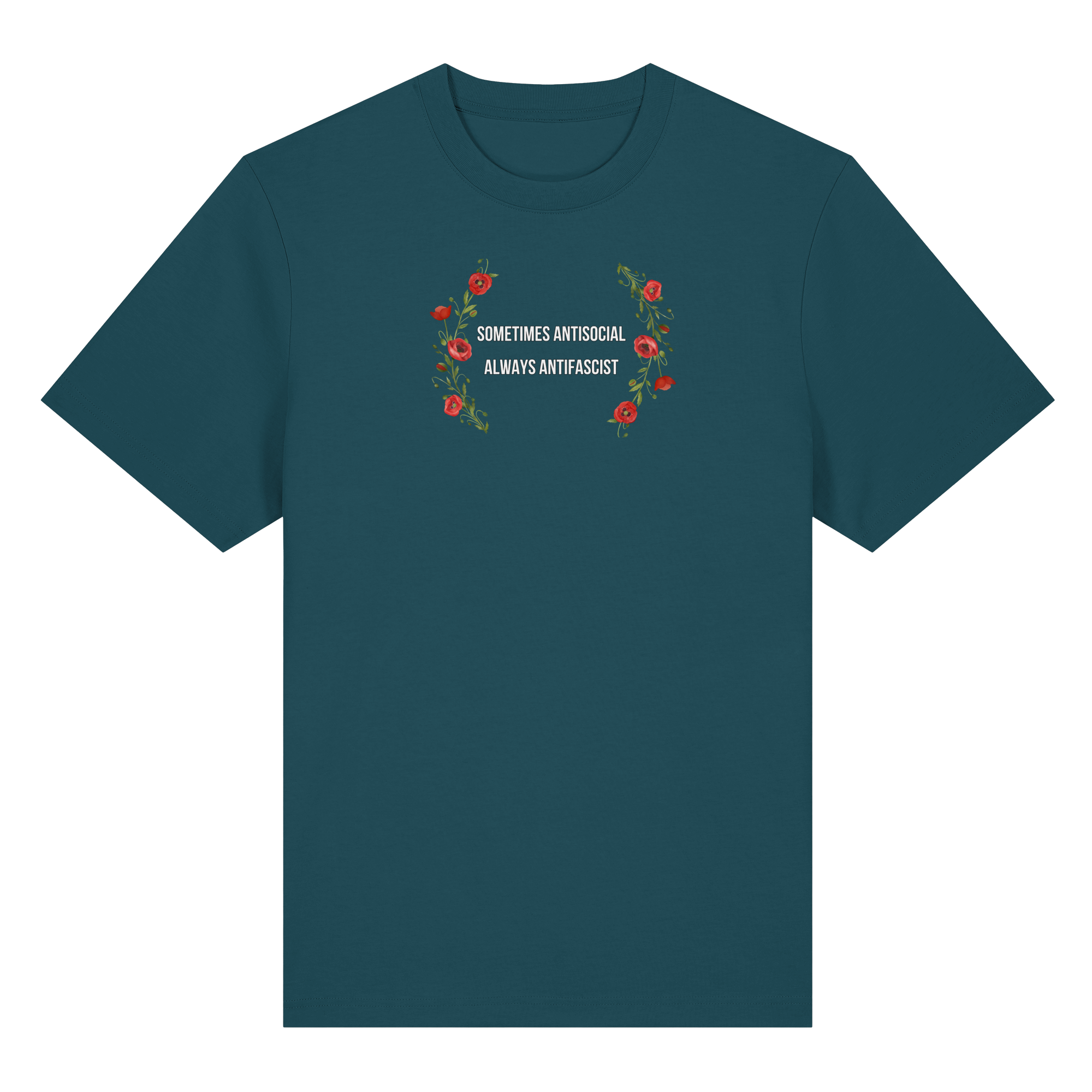 Sometimes Antisocial Always Antifascist - Organic Heavy T-Shirt