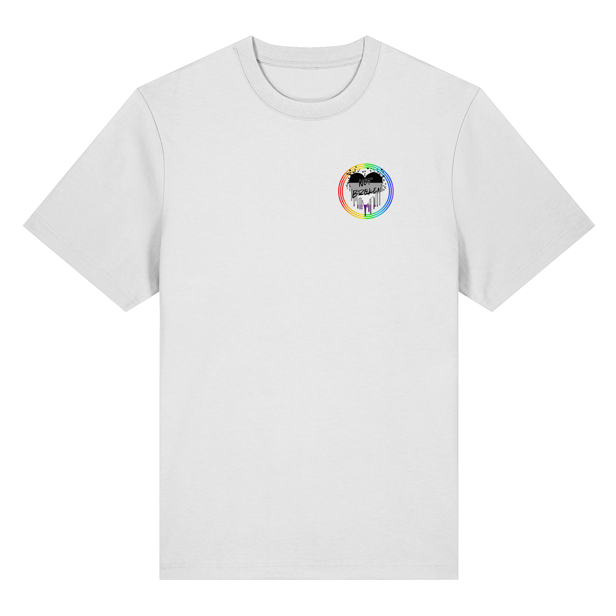 Asexual Not Broken "Regenbogenkreis Edition" - Organic Heavy T-Shirt