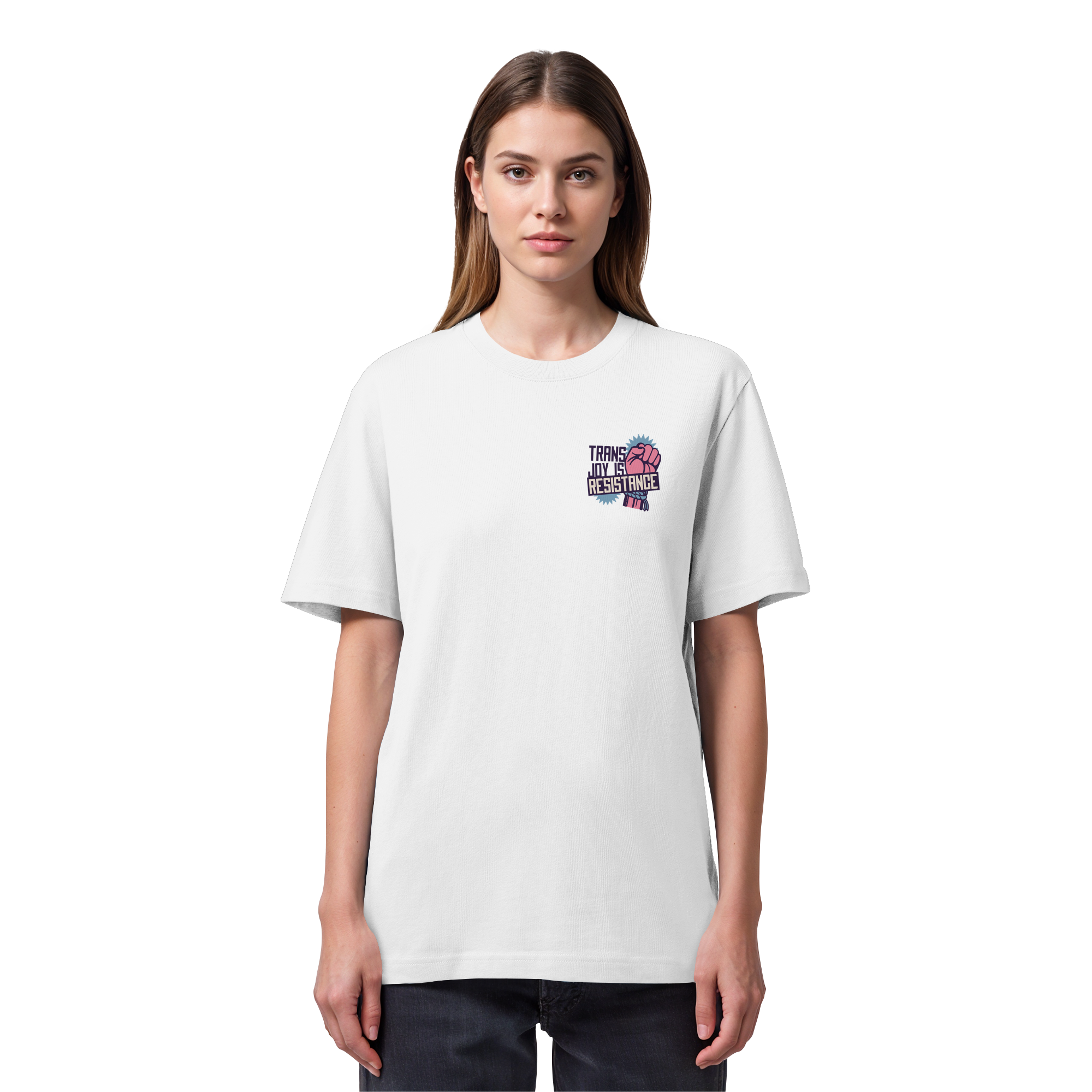 Trans Joy Is Resistance "Raised Fist Edition" - Organic Heavy T-Shirt