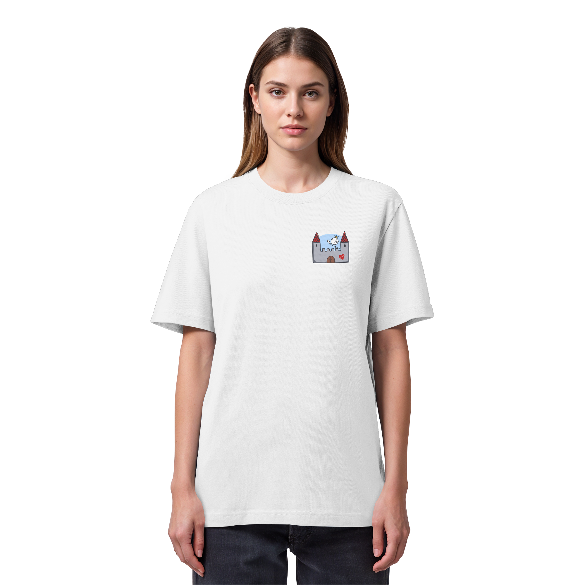 Seelenmännchen "Schloss Edition" Brustprint (hell) - Organic Heavy T-Shirt
