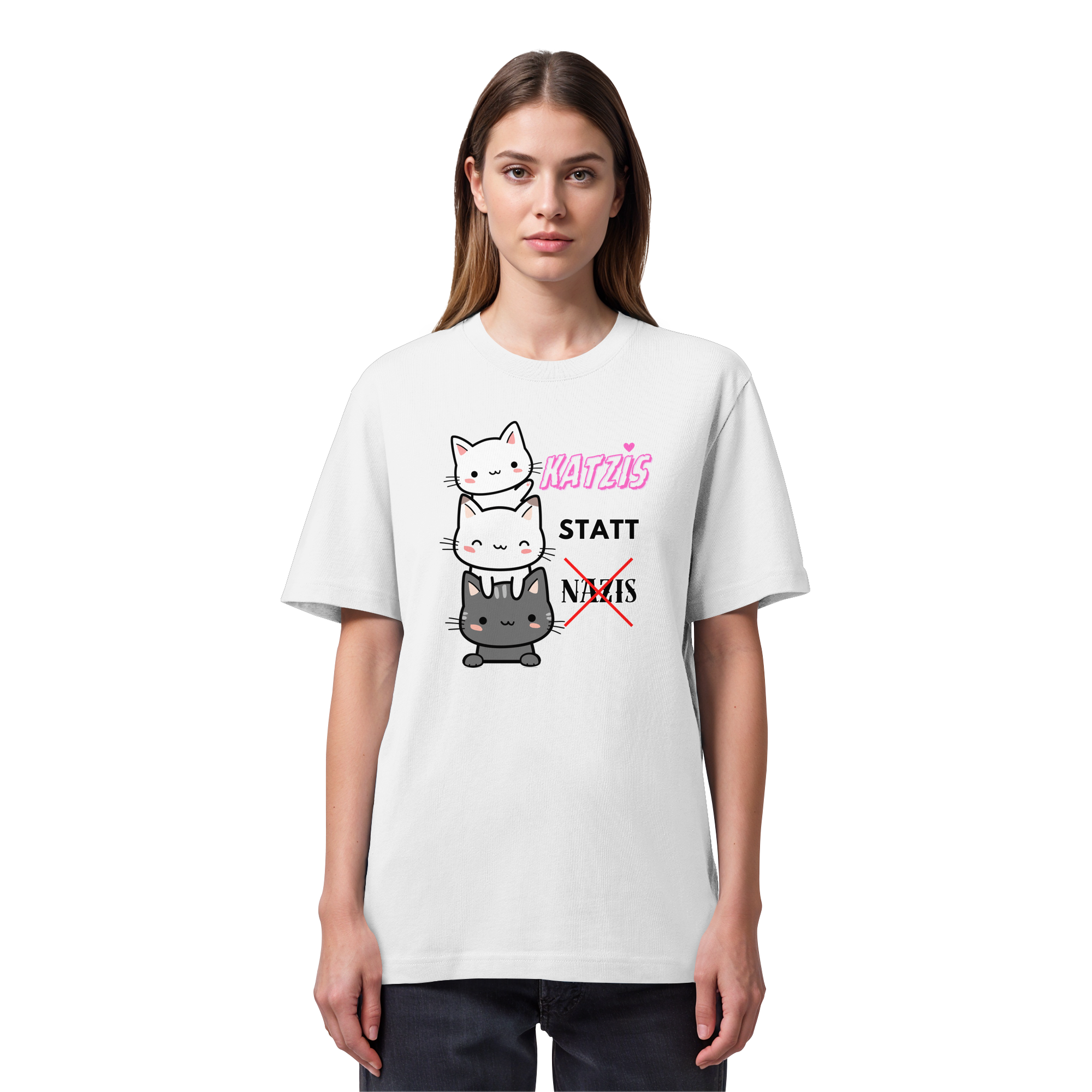 Katzis statt Nazis - Organic Heavy T-Shirt