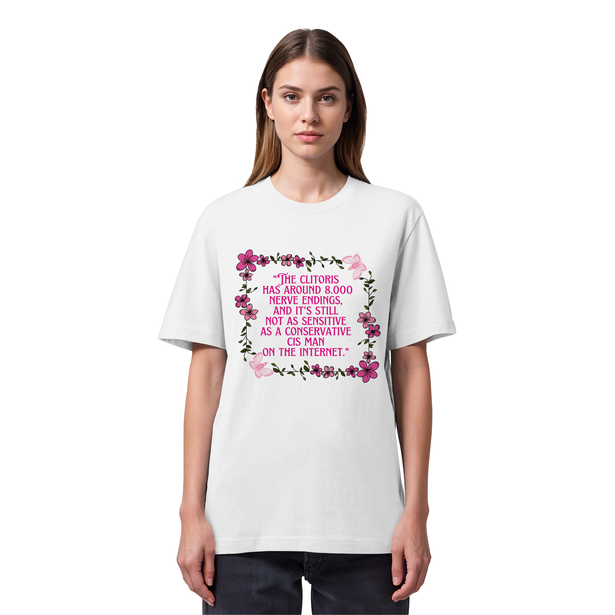 The Clitoris has around 8.000 Nerve Endings - Organic Heavy T-Shirt