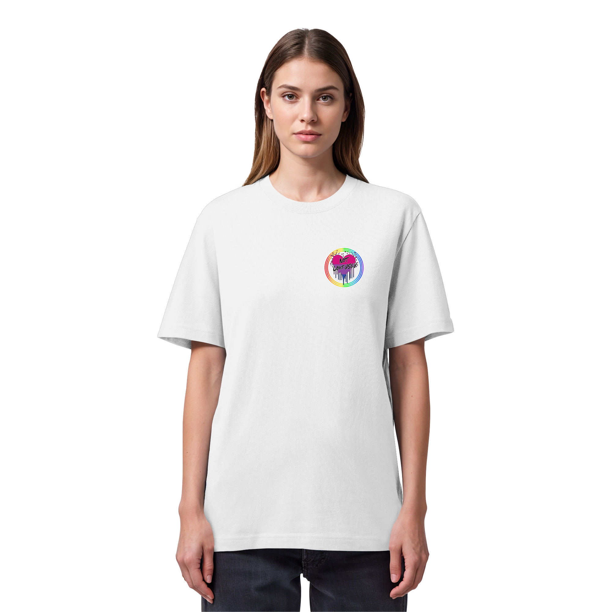 Bisexual Not Confused "Regenbogenkreis Edition" - Organic Heavy T-Shirt