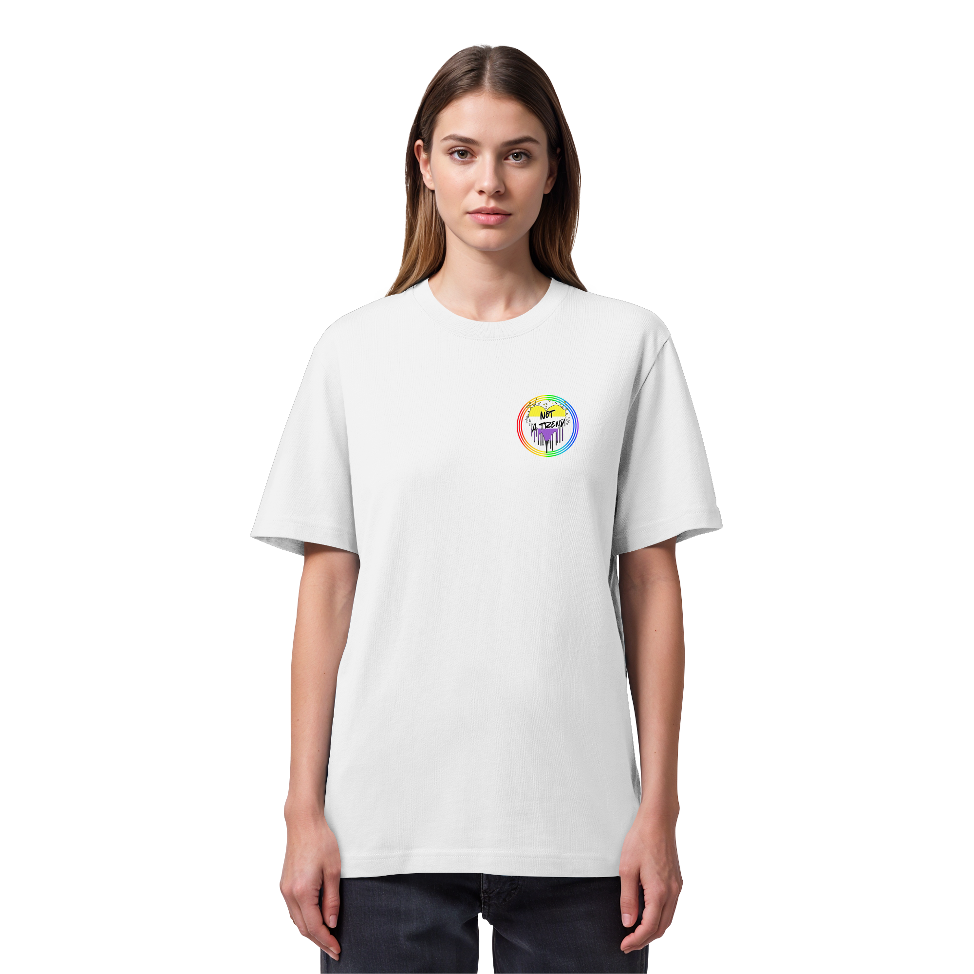 Nonbinary Not a Trend "Regenbogenkreis Edition" - Organic Heavy T-Shirt