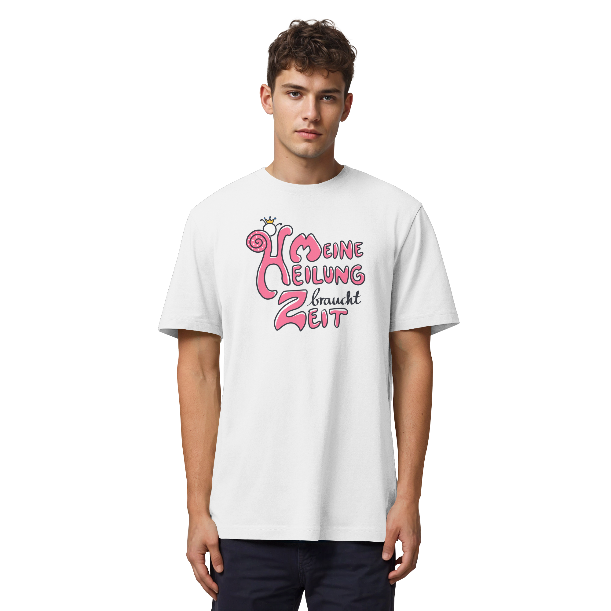 Meine Heilung braucht Zeit "Pinke Edition" - Organic Heavy T-Shirt