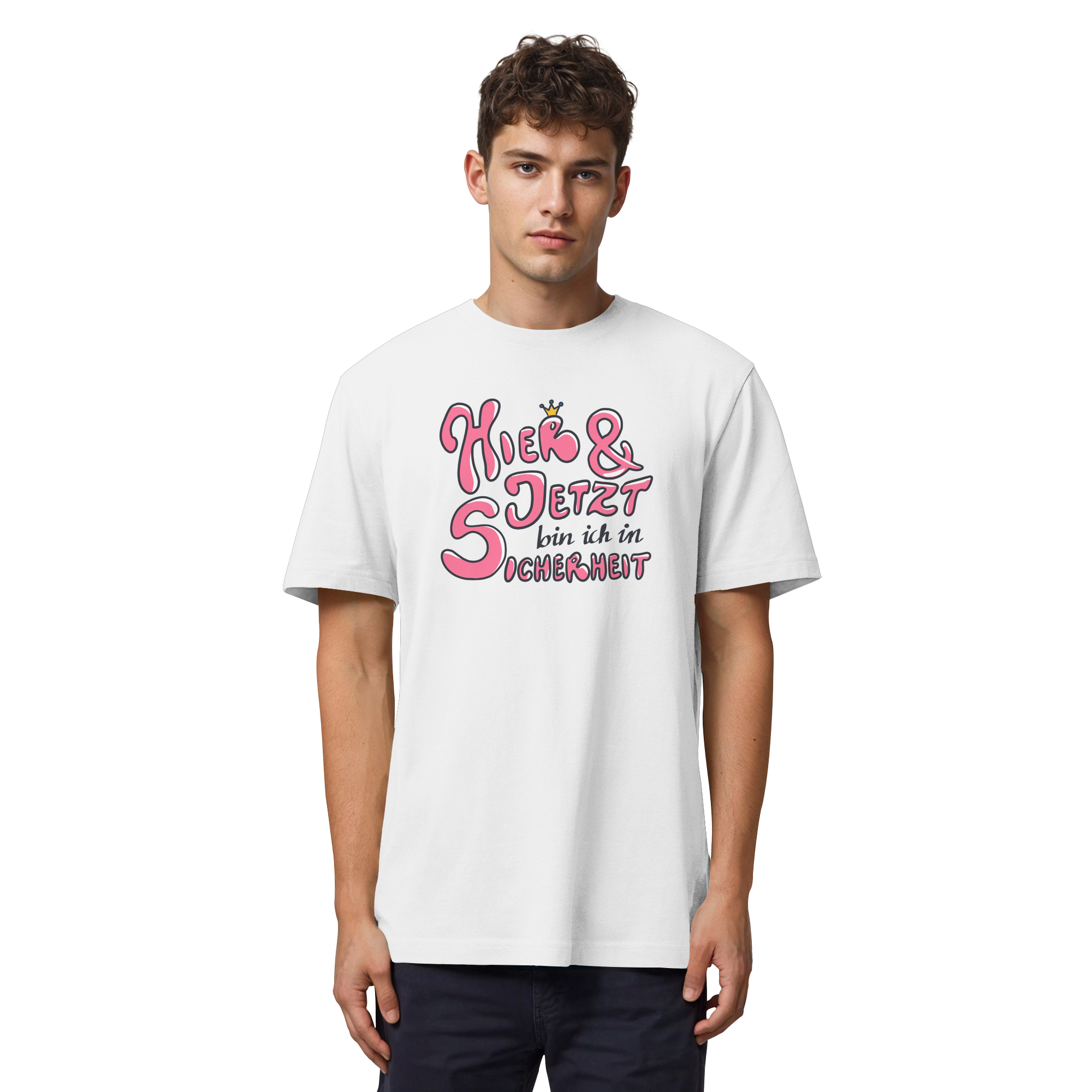 Hier und jetzt bin ich in Sicherheit "Pinke Edition" - Organic Heavy T-Shirt