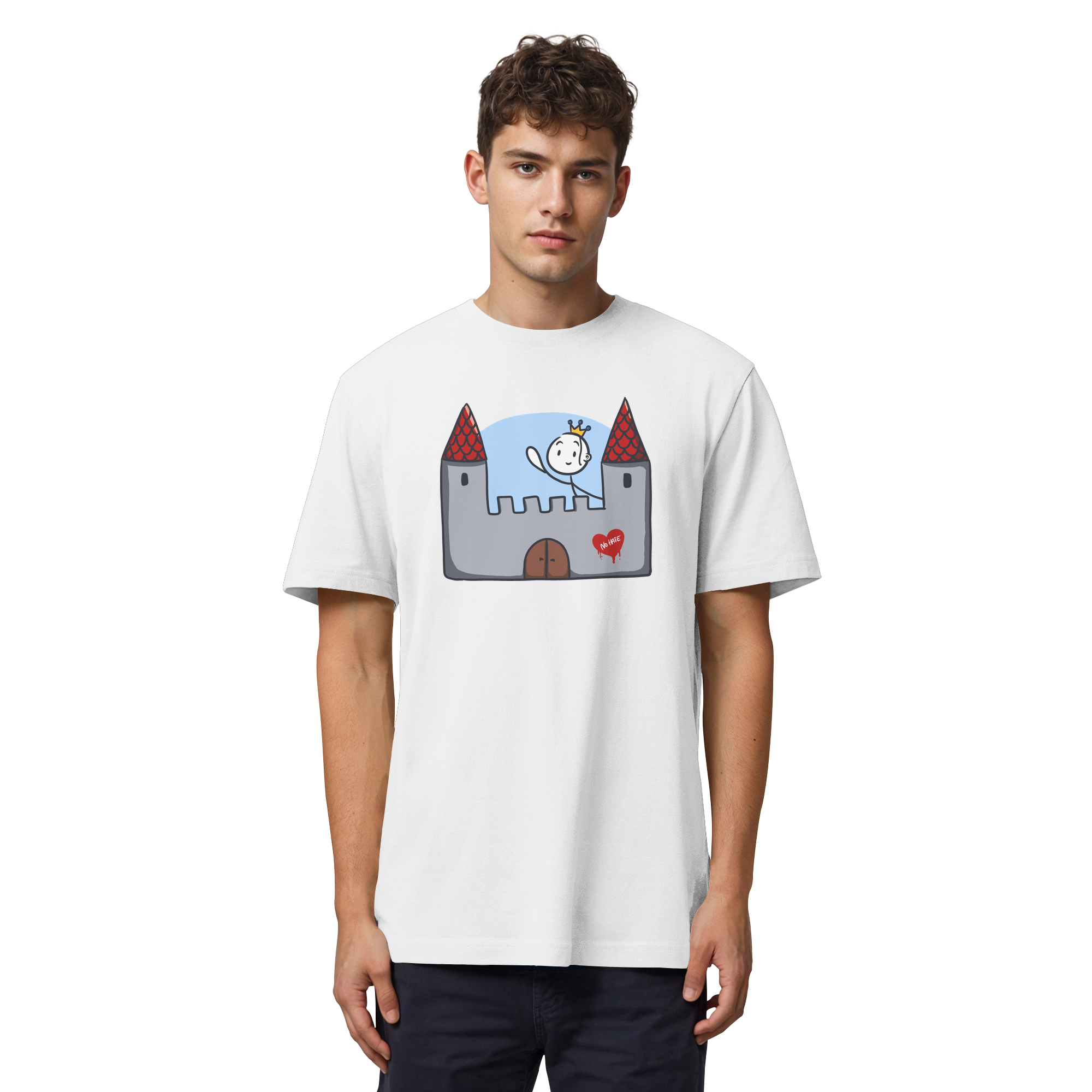 Seelenmännchen "Schloss Edition" Frontprint (hell) - Organic Heavy T-Shirt