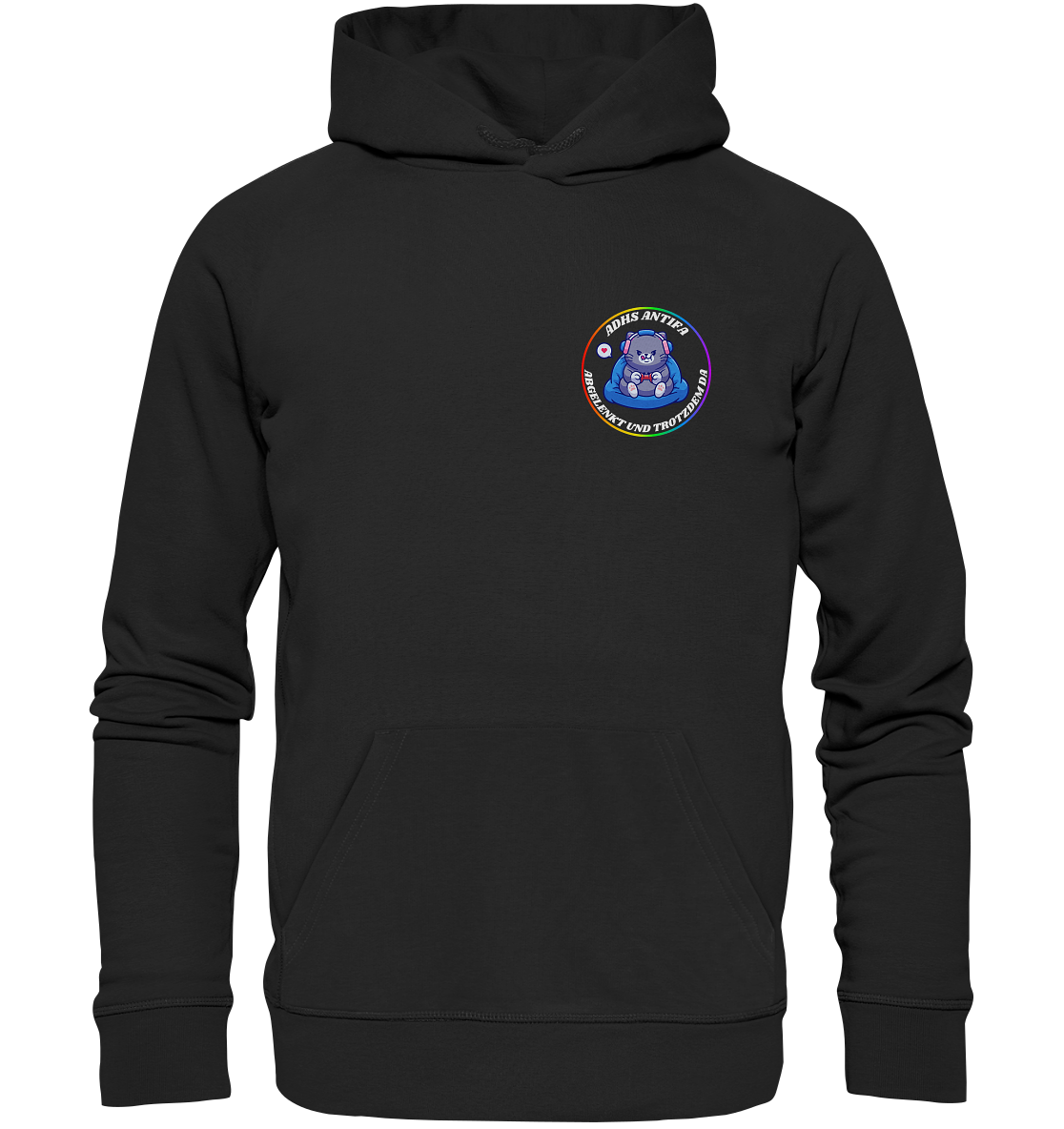 ADHS Antifa: Abgelenkt und trotzdem da "Gamer Cat Edition" - Organic Hoodie