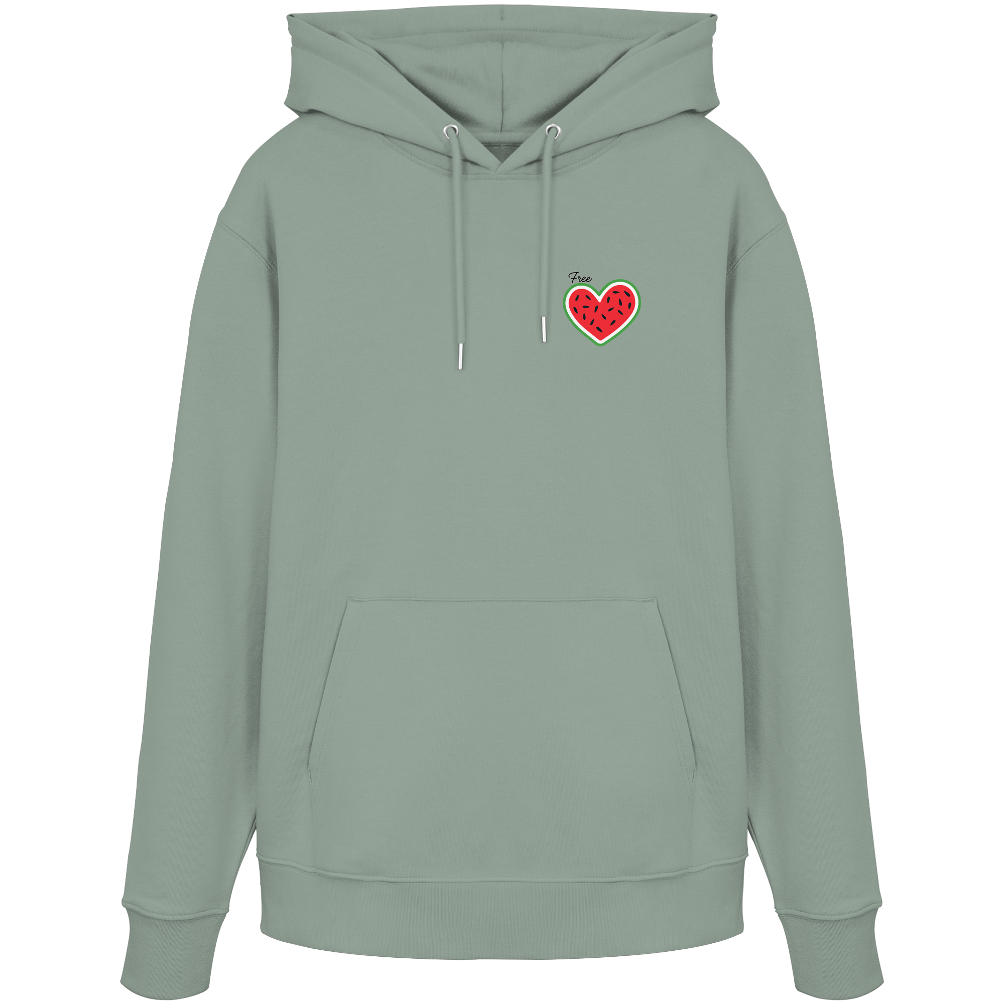 Free Palestine "Melon Heart Edition" - Organic Hoodie