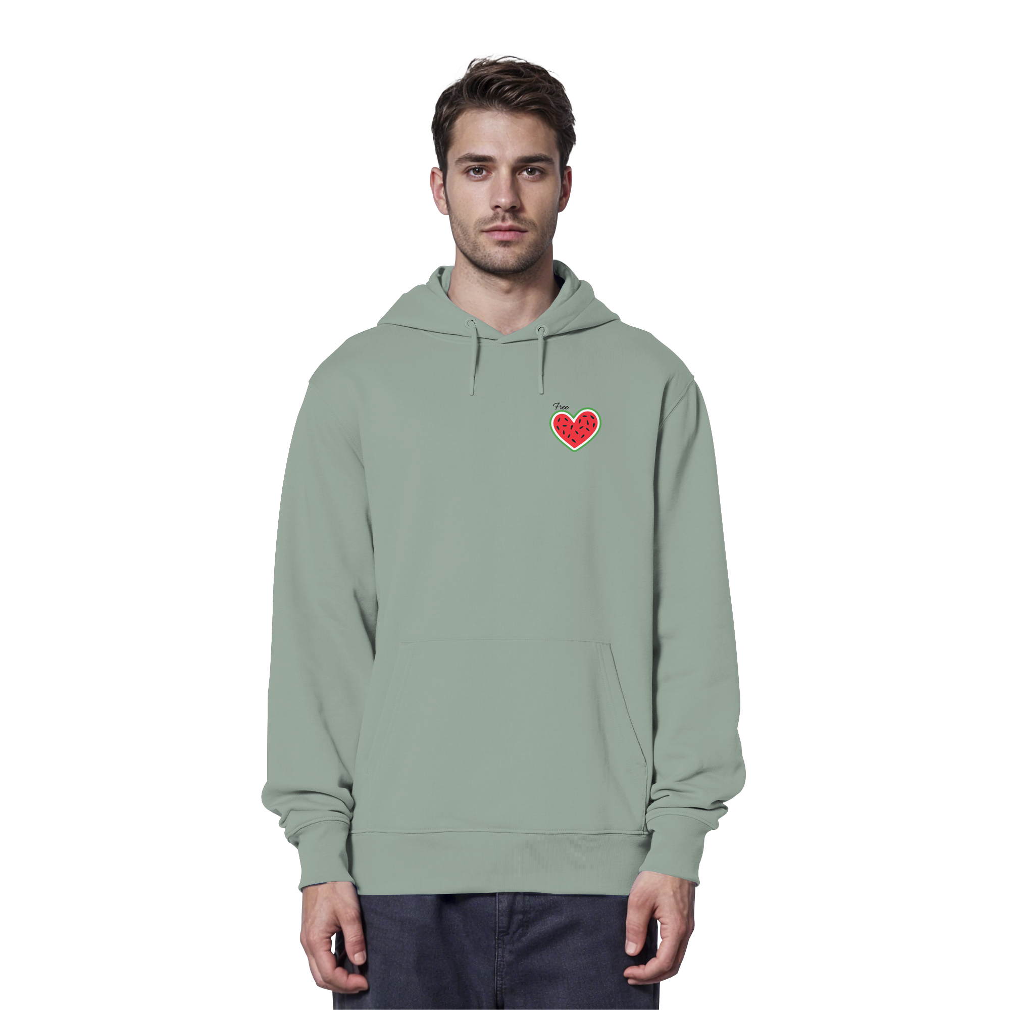 Free Palestine "Melon Heart Edition" - Organic Hoodie