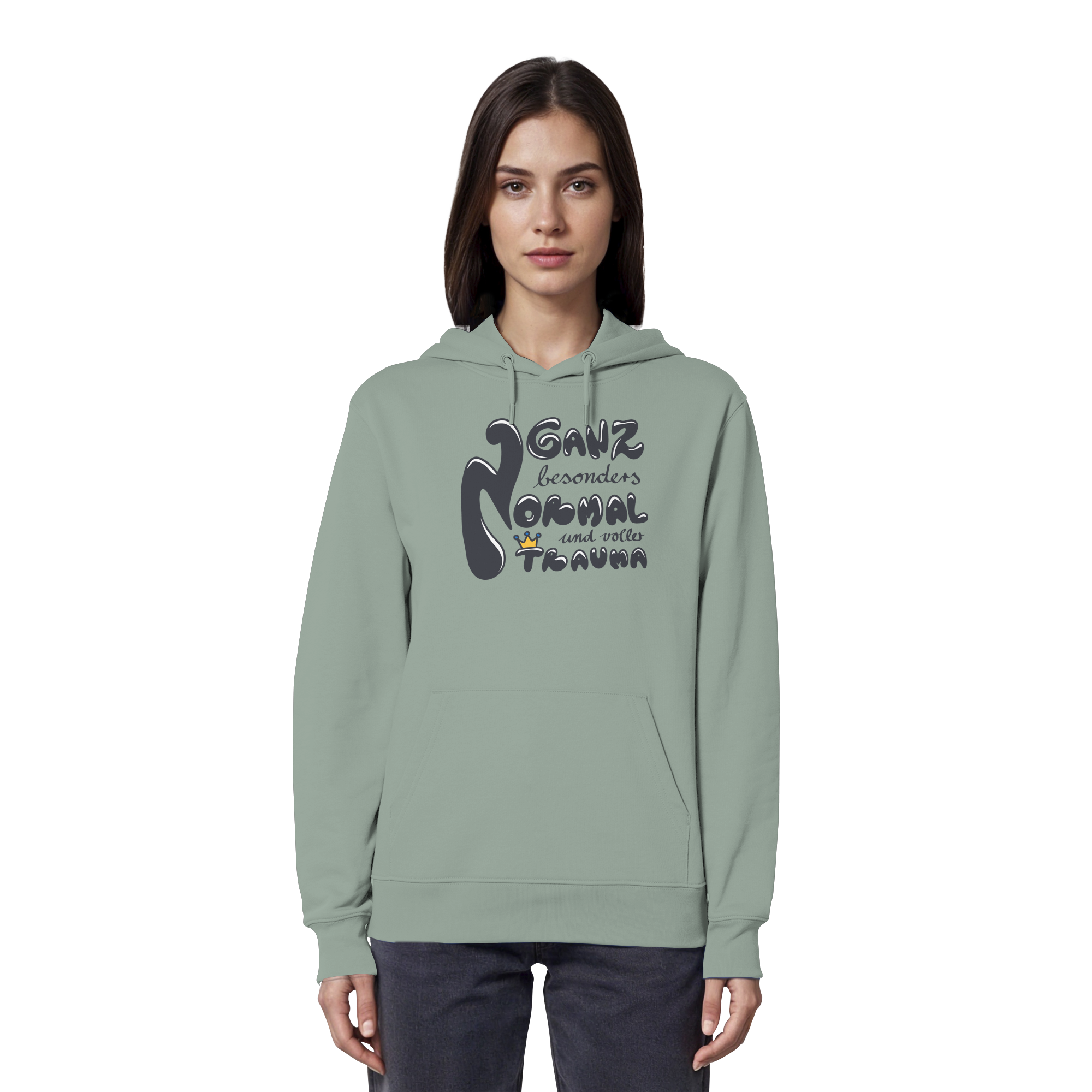 Ganz besonders Normal und voller Trauma "Schwarze Edition" - Organic Hoodie