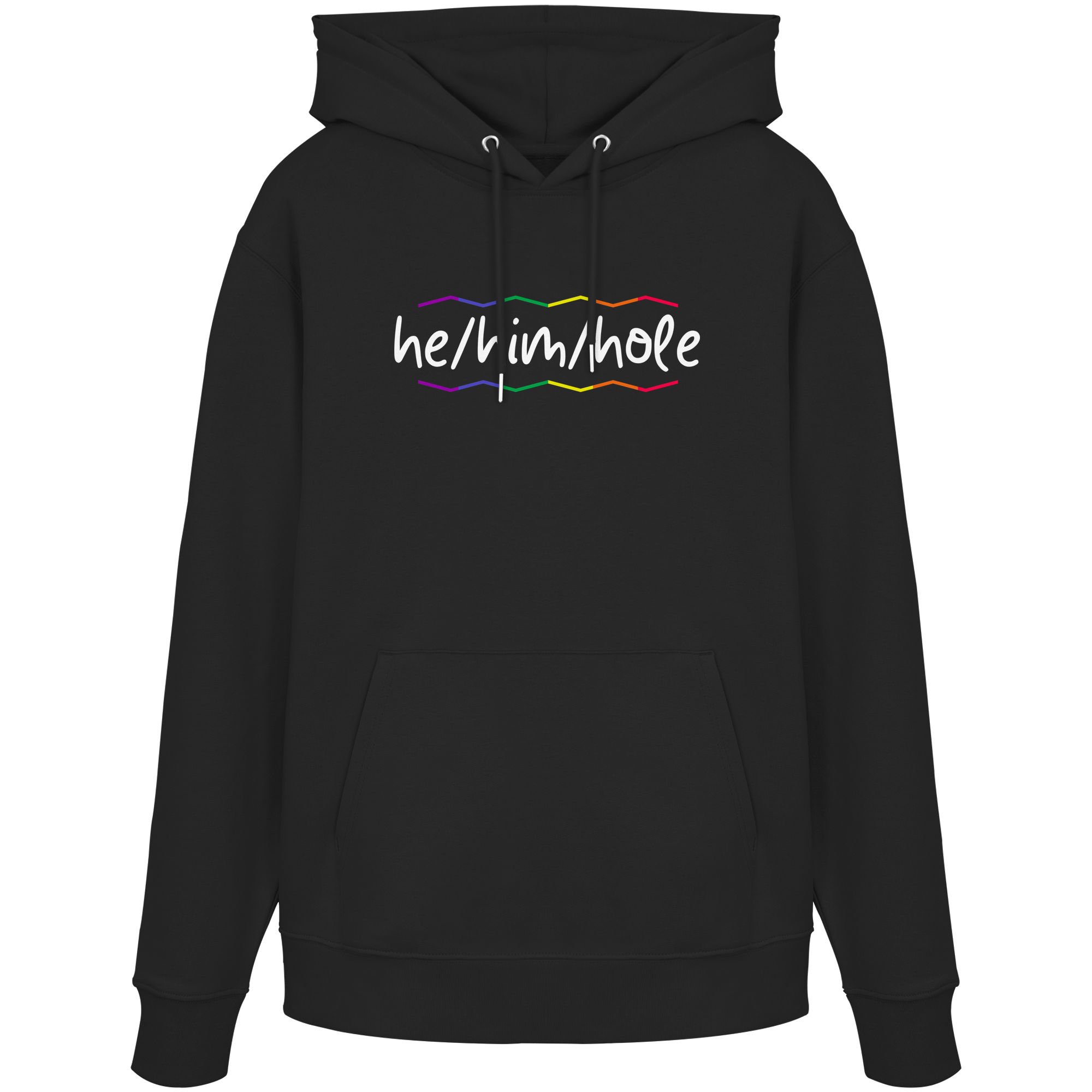 he/him/hole "Pride Waves Edition" - Organic Hoodie