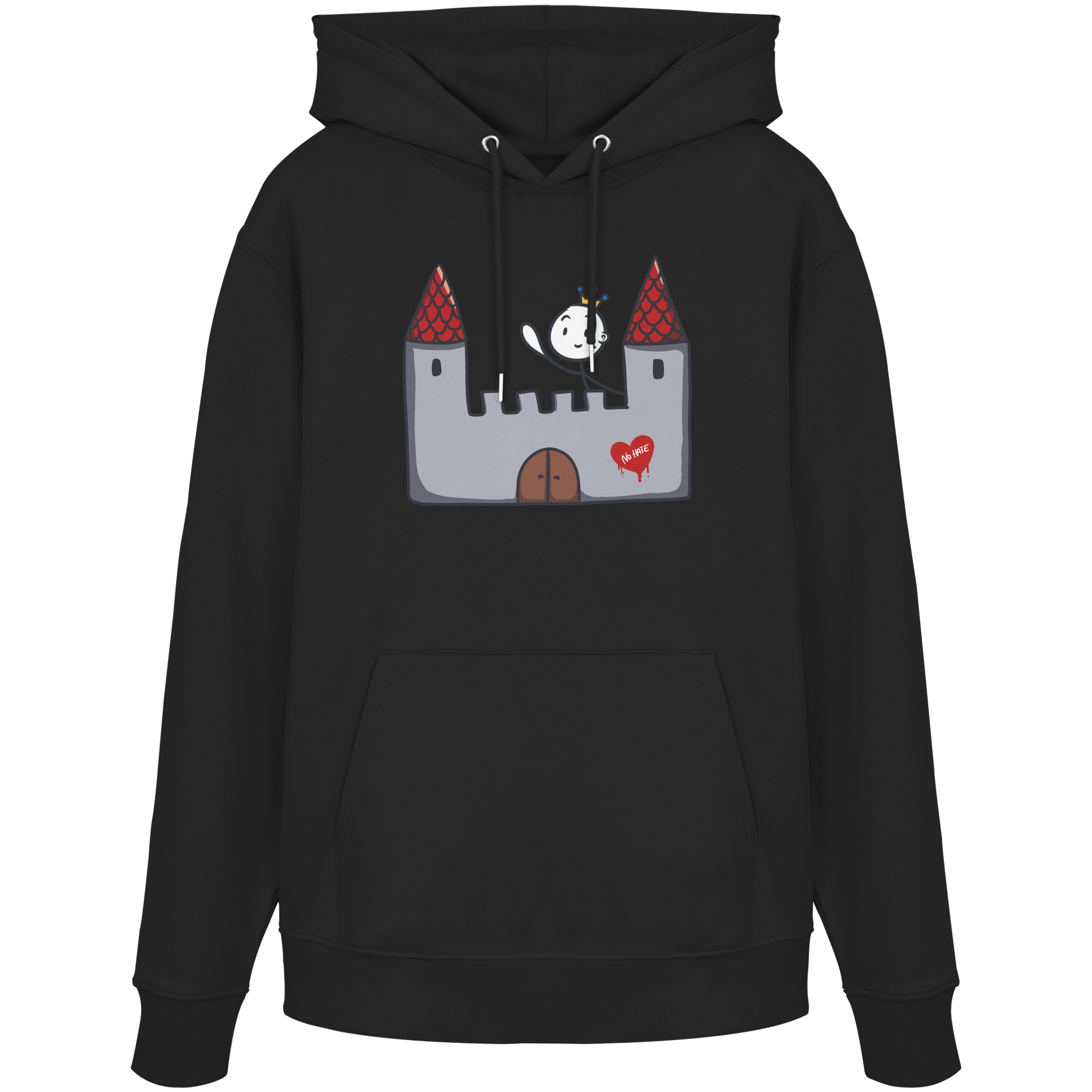 Seelenmännchen "Schloss Edition" Frontprint (dunkel) - Organic Hoodie