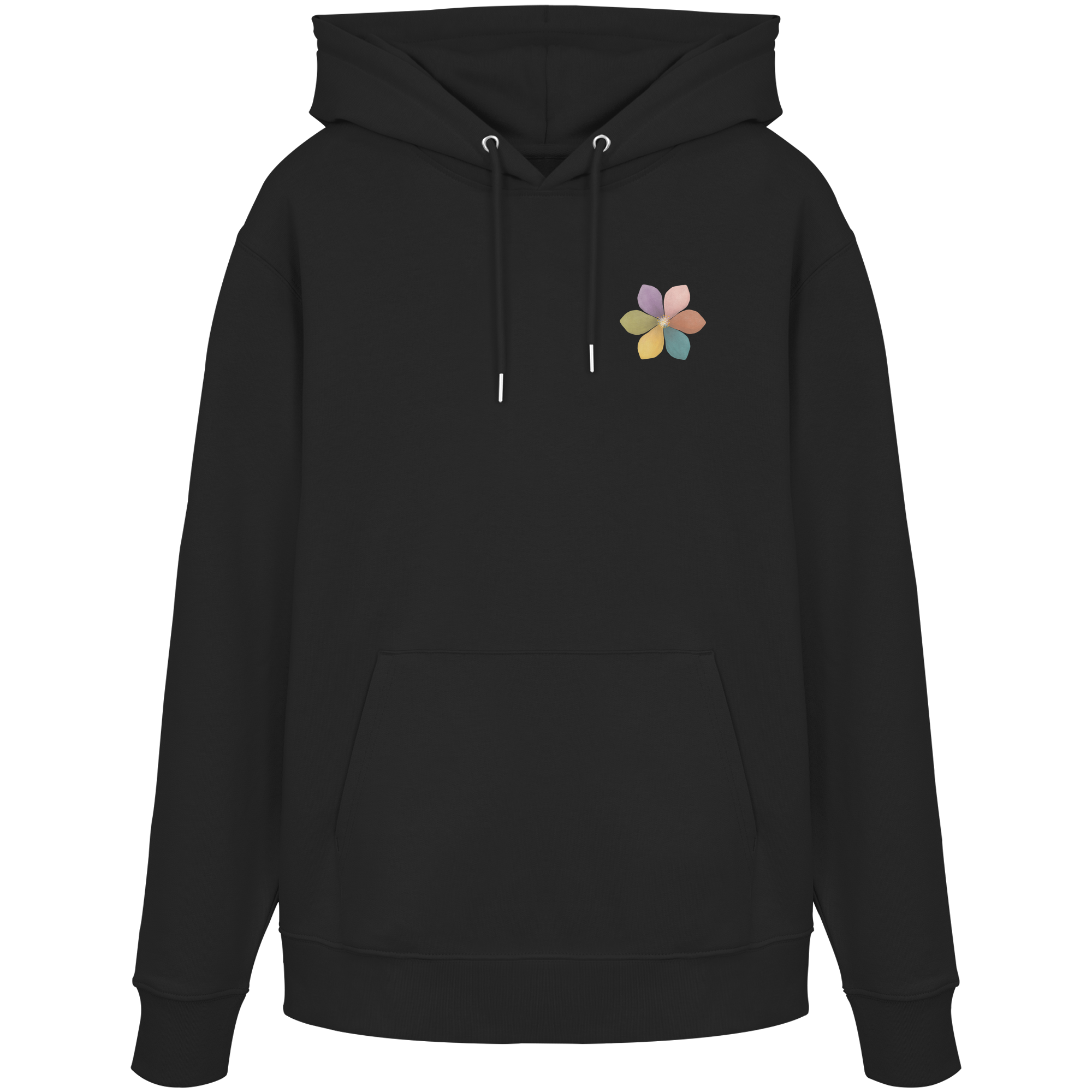 Einatmen Ausatmen "Achtsamkeitsblüte Edition" Backprint - Organic Hoodie