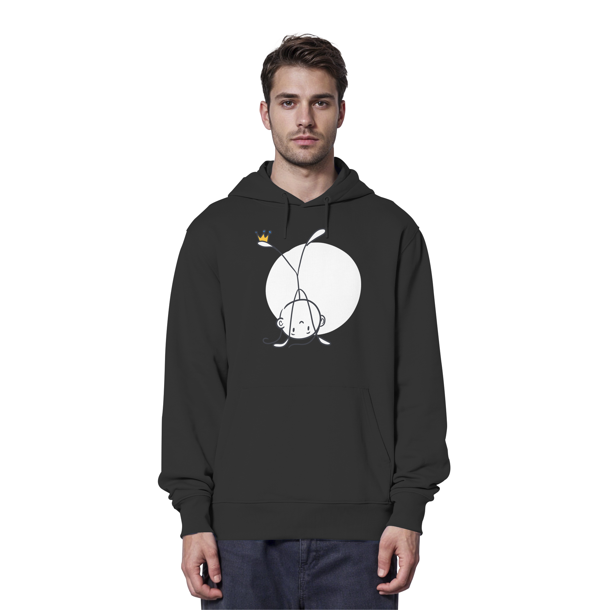 Seelenmännchen "Handstand Edition" Frontprint (dunkel) - Organic Hoodie