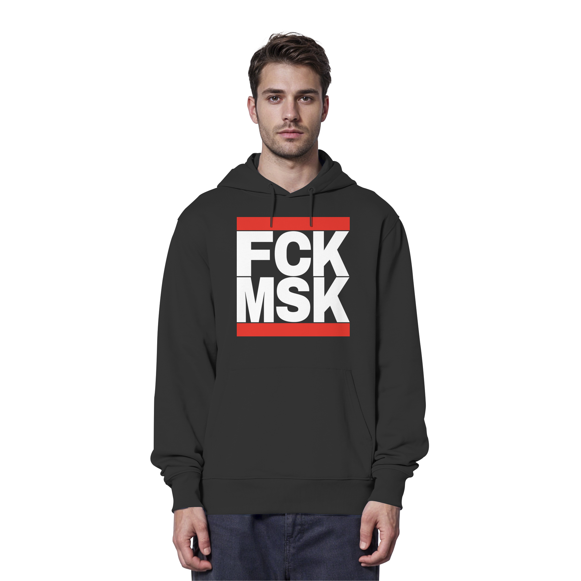 FCK MSK (weiße Schrift) - Organic Hoodie