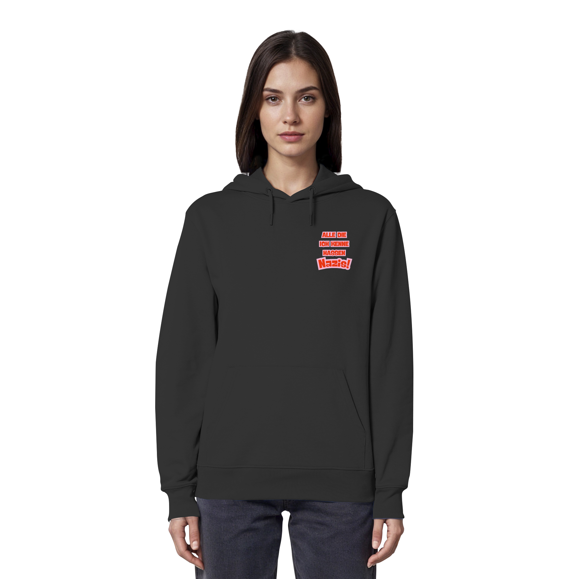 Alle die ich kenne hassen Nazis - Organic Hoodie