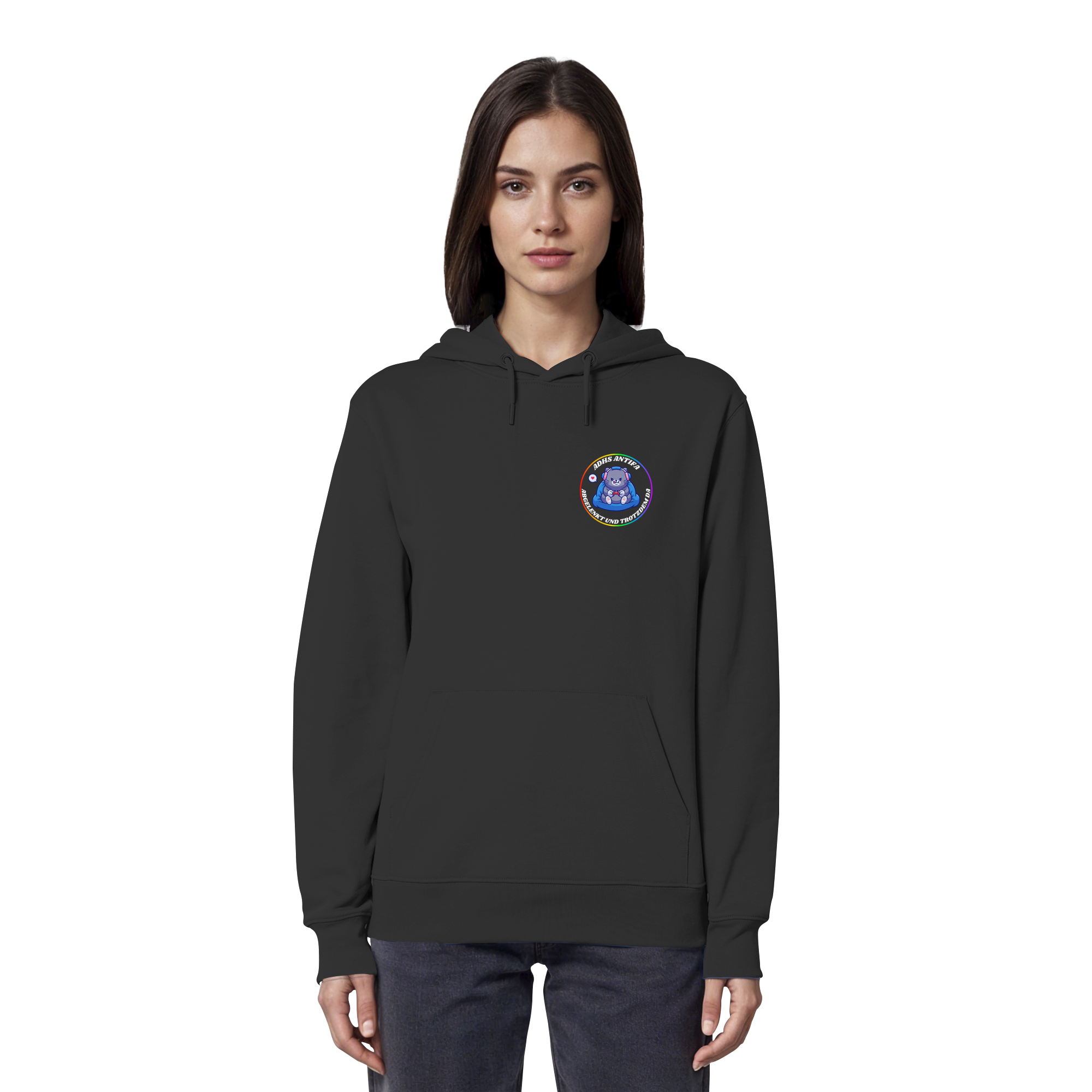 ADHS Antifa: Abgelenkt und trotzdem da "Gamer Cat Edition" - Organic Hoodie