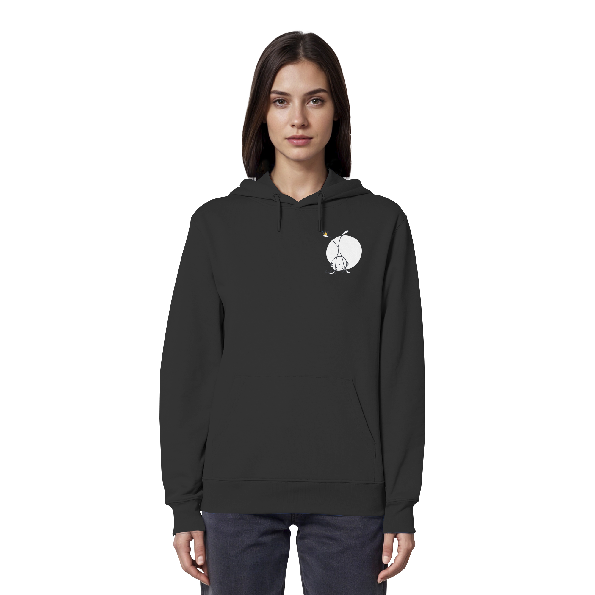 Seelenmännchen "Handstand Edition" Brustprint (dunkel) - Organic Hoodie
