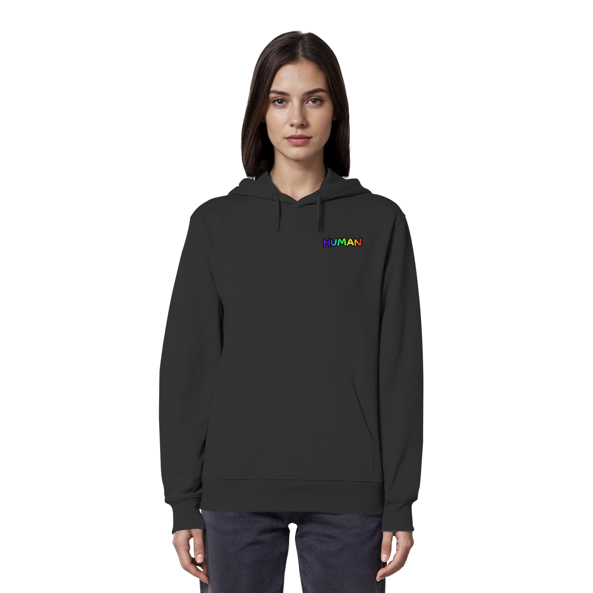 HUMAN in Regenbogen Farben "Bubble Edition" - Organic Hoodie