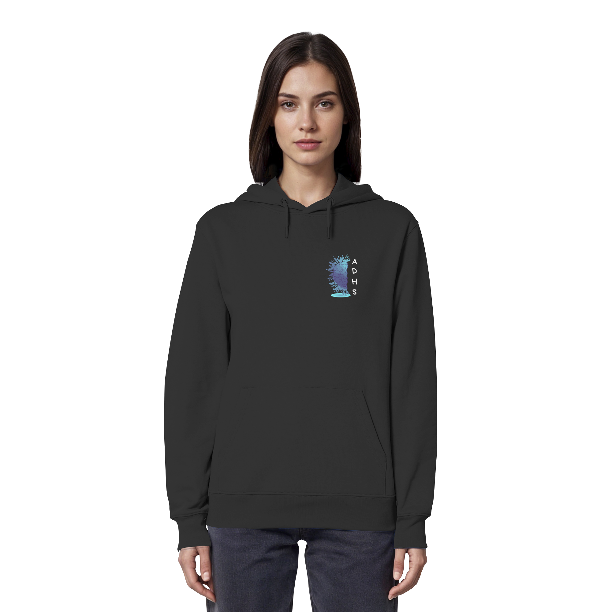 ADHS Ausdrucksvoll Direkt Hilfsbereit Selbstbewusst Backprint - Organic Hoodie