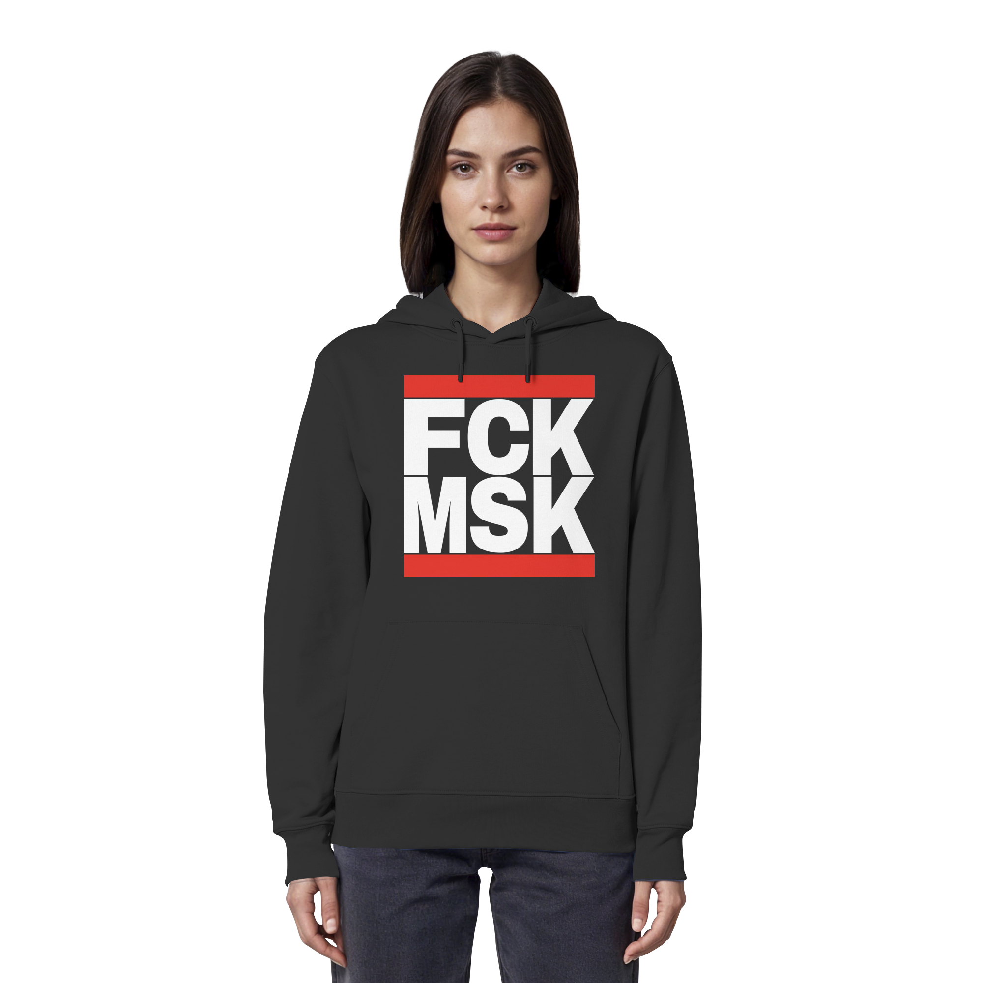 FCK MSK (weiße Schrift) - Organic Hoodie