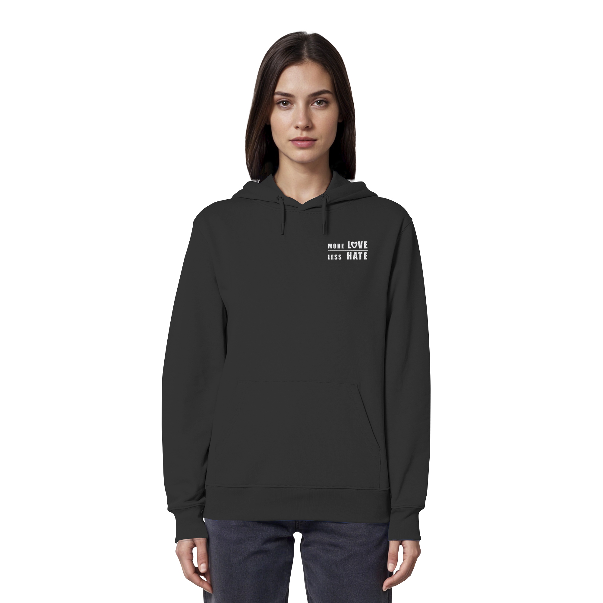 More Love Less Hate "Klare Kante Edition" Stick - Organic Hoodie