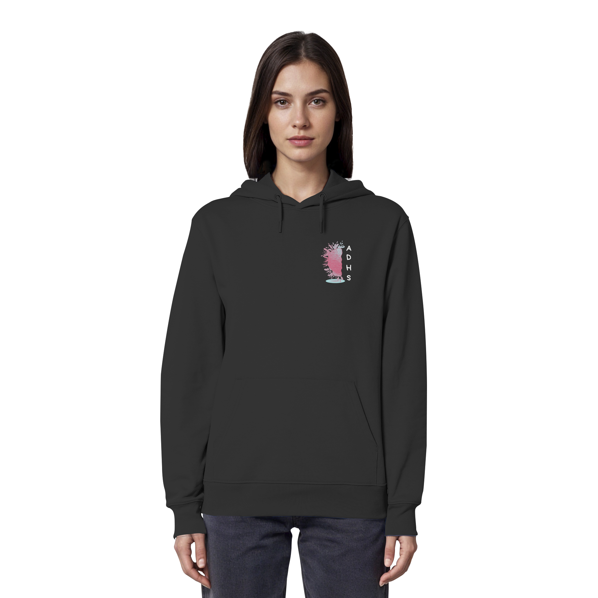 ADHS Aktiv Direkt Humorvoll Sozial Backprint - Organic Hoodie