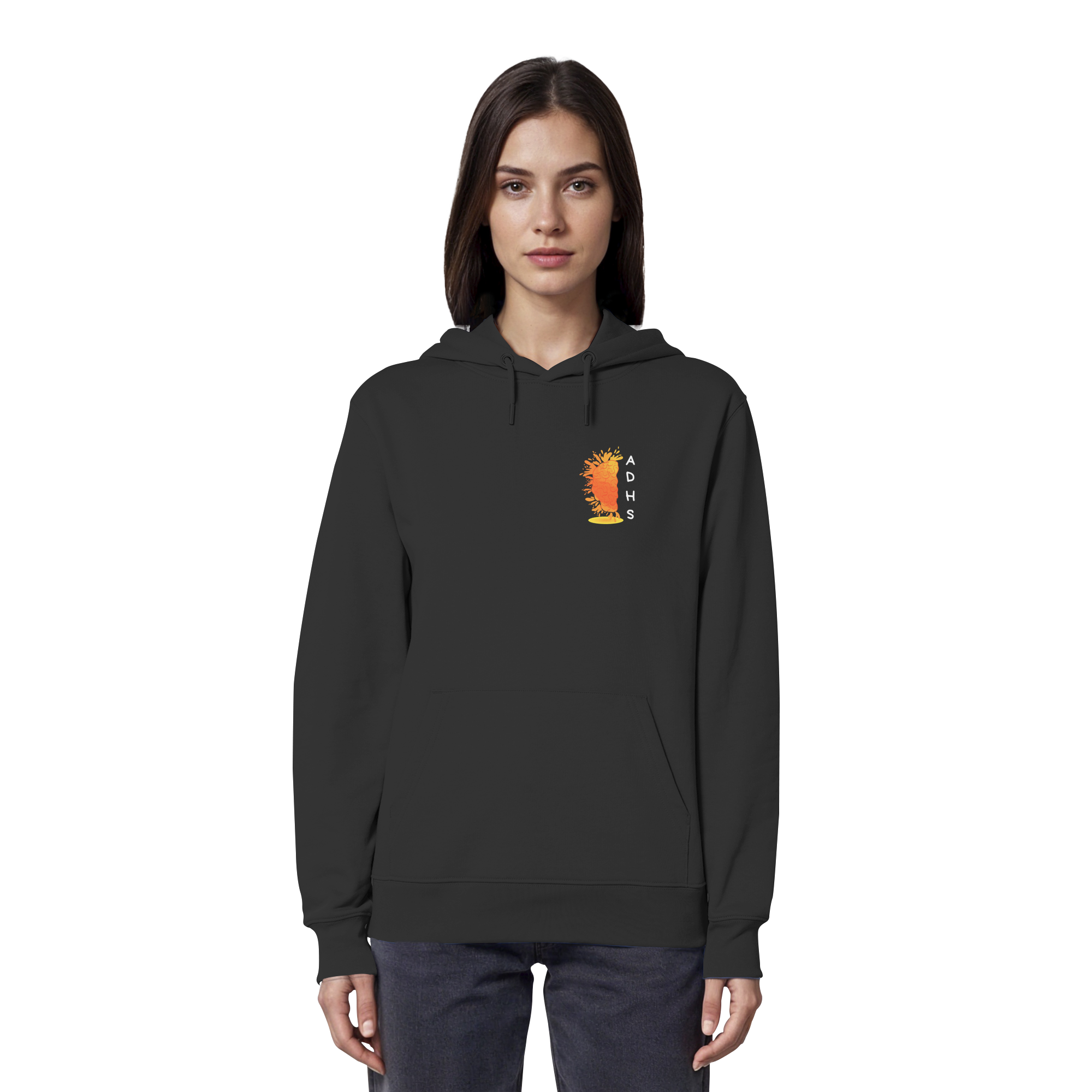 ADHS Authentisch Dynamisch Humorvoll Stark Backprint - Organic Hoodie