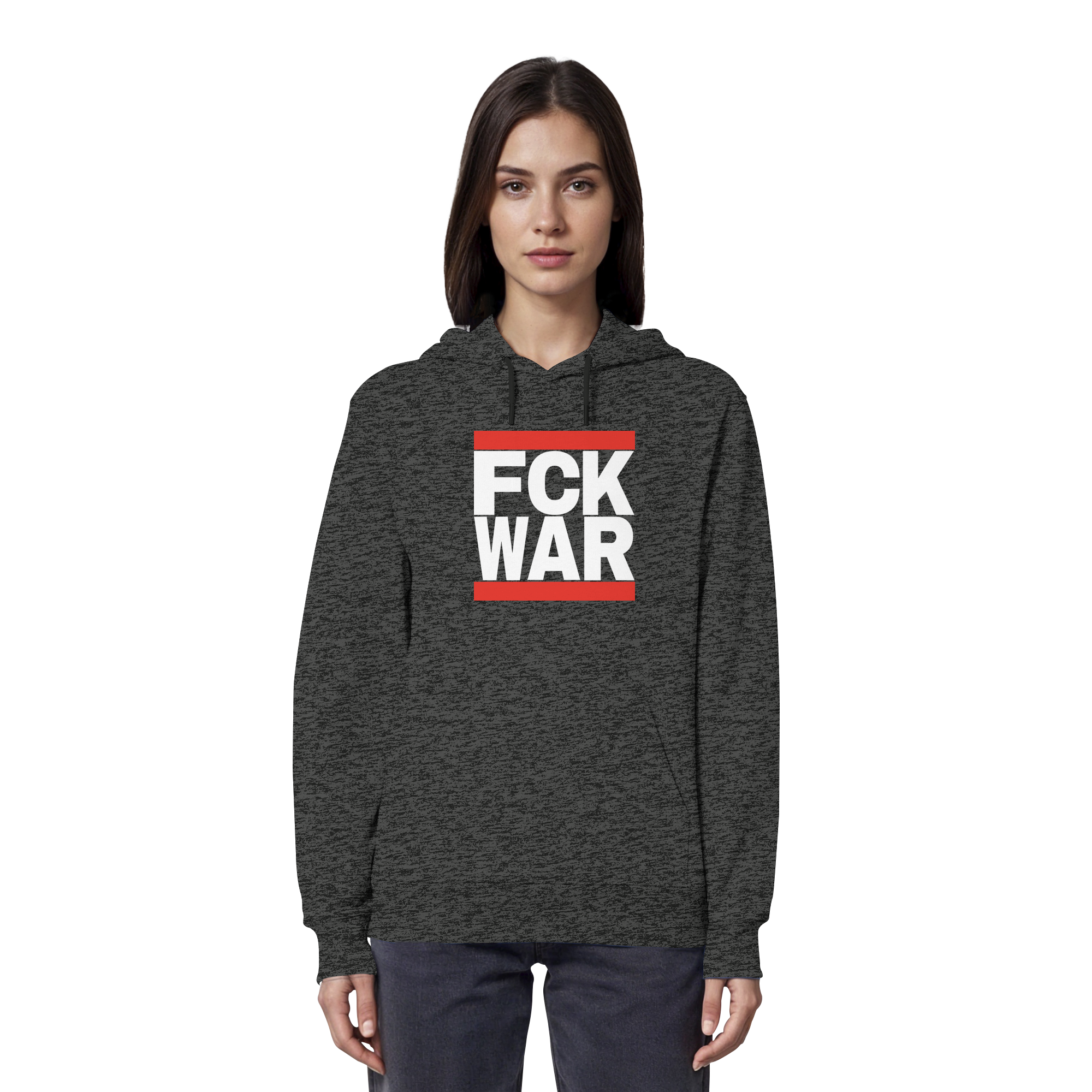 FCK WAR (weiße Schrift) - Organic Hoodie