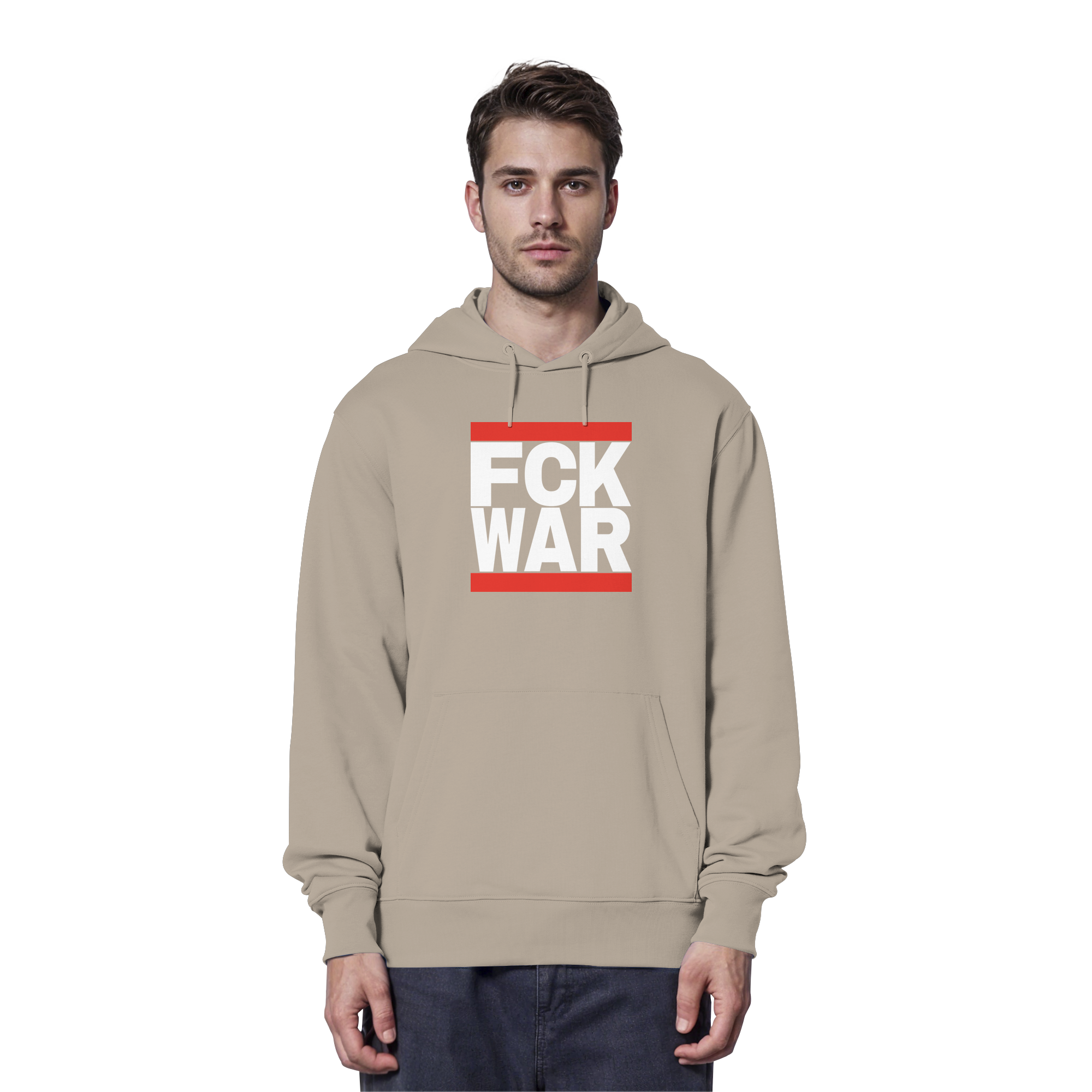 FCK WAR (weiße Schrift) - Organic Hoodie