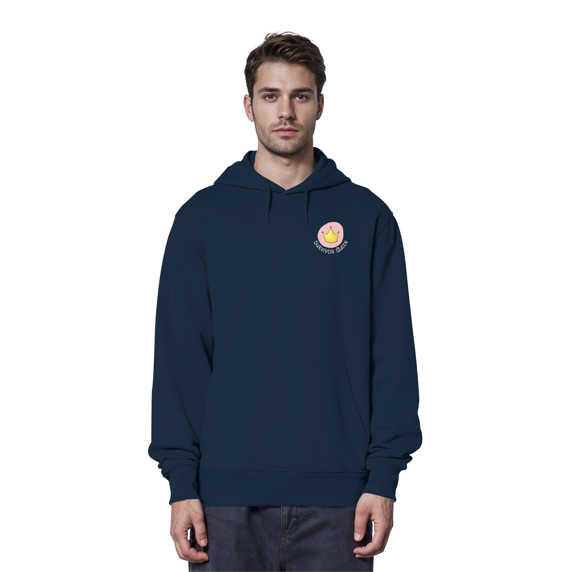 Survivor Queens Logo "Schriftzug Edition" Brustprint (dunkel) - Organic Hoodie