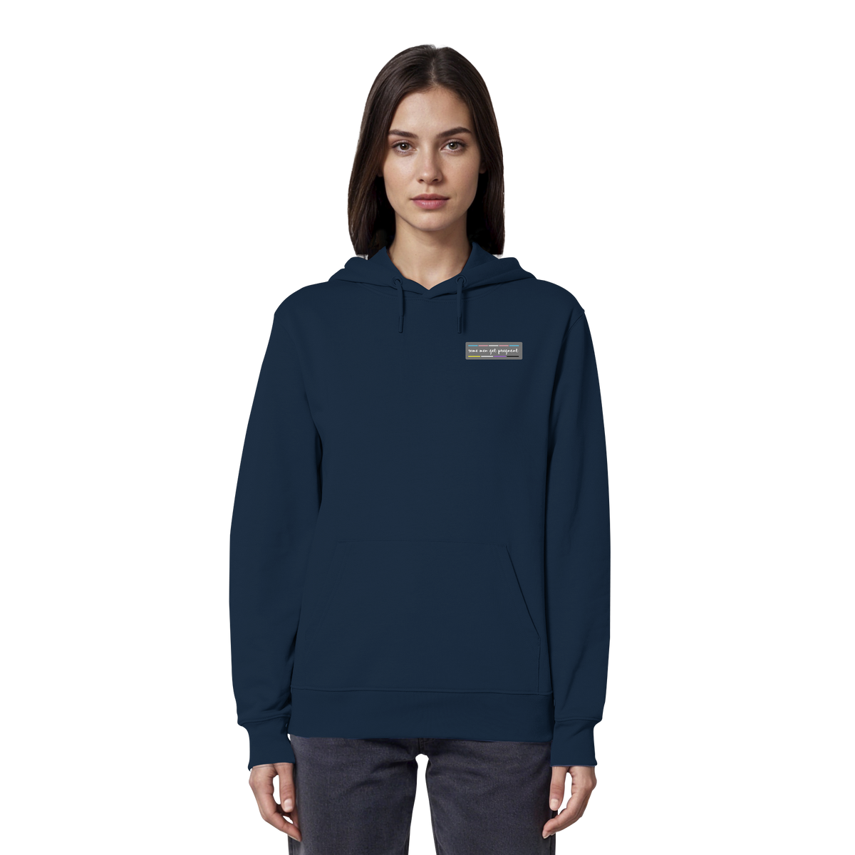 some men get pregnant "Trans Stripes Edition" - Organic Hoodie