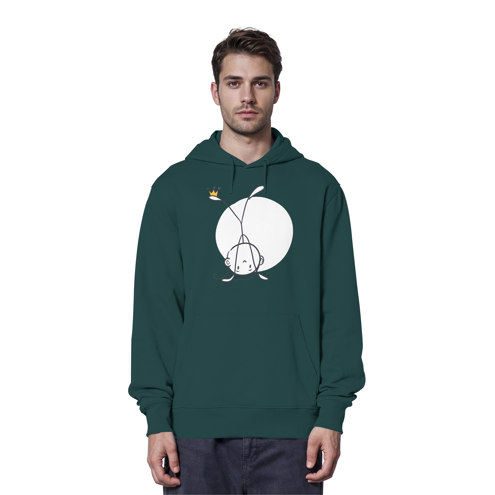 Seelenmännchen "Handstand Edition" Frontprint (dunkel) - Organic Hoodie